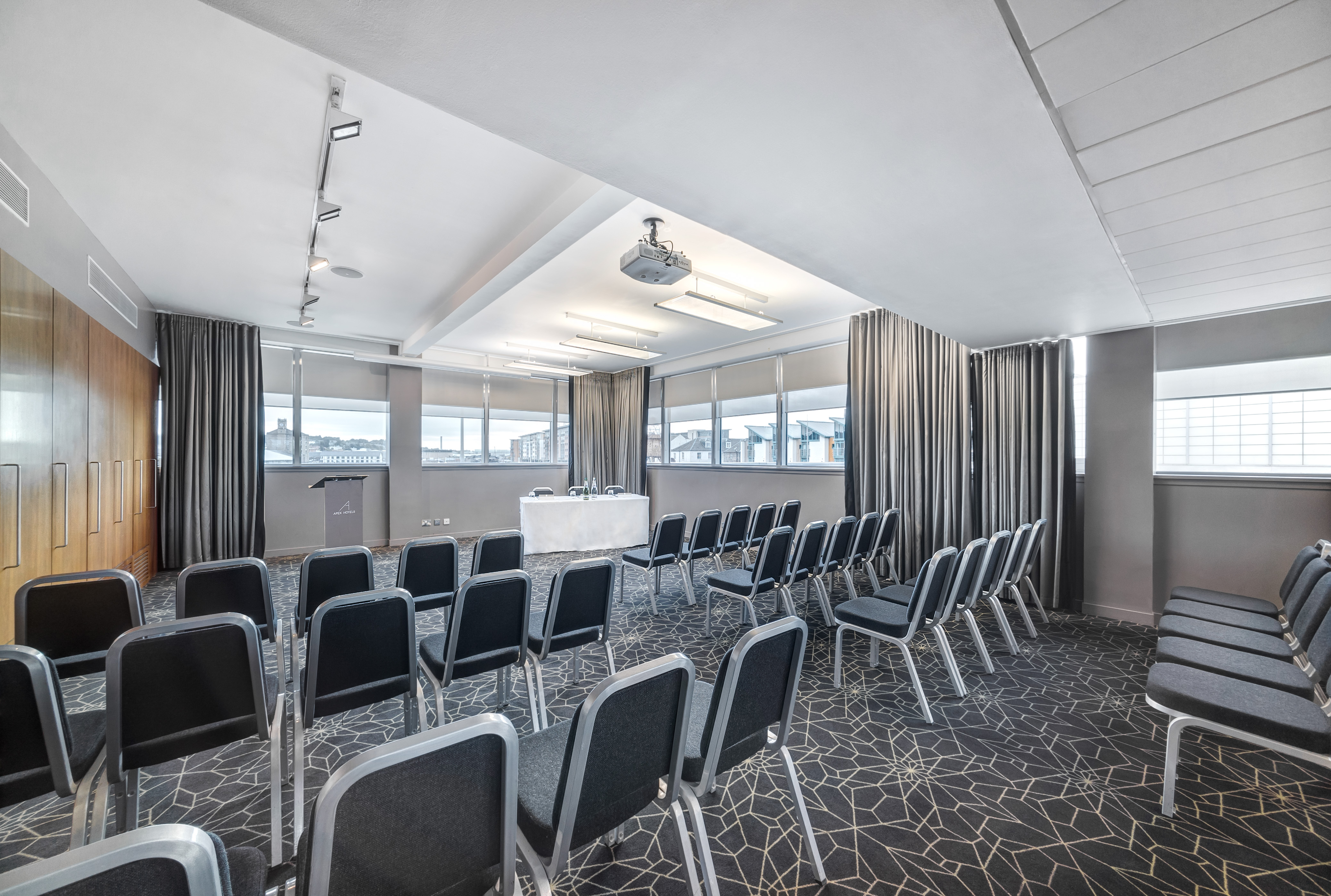 Art Gallery in Apex City Quay Hotel, modern meeting room for corporate events.