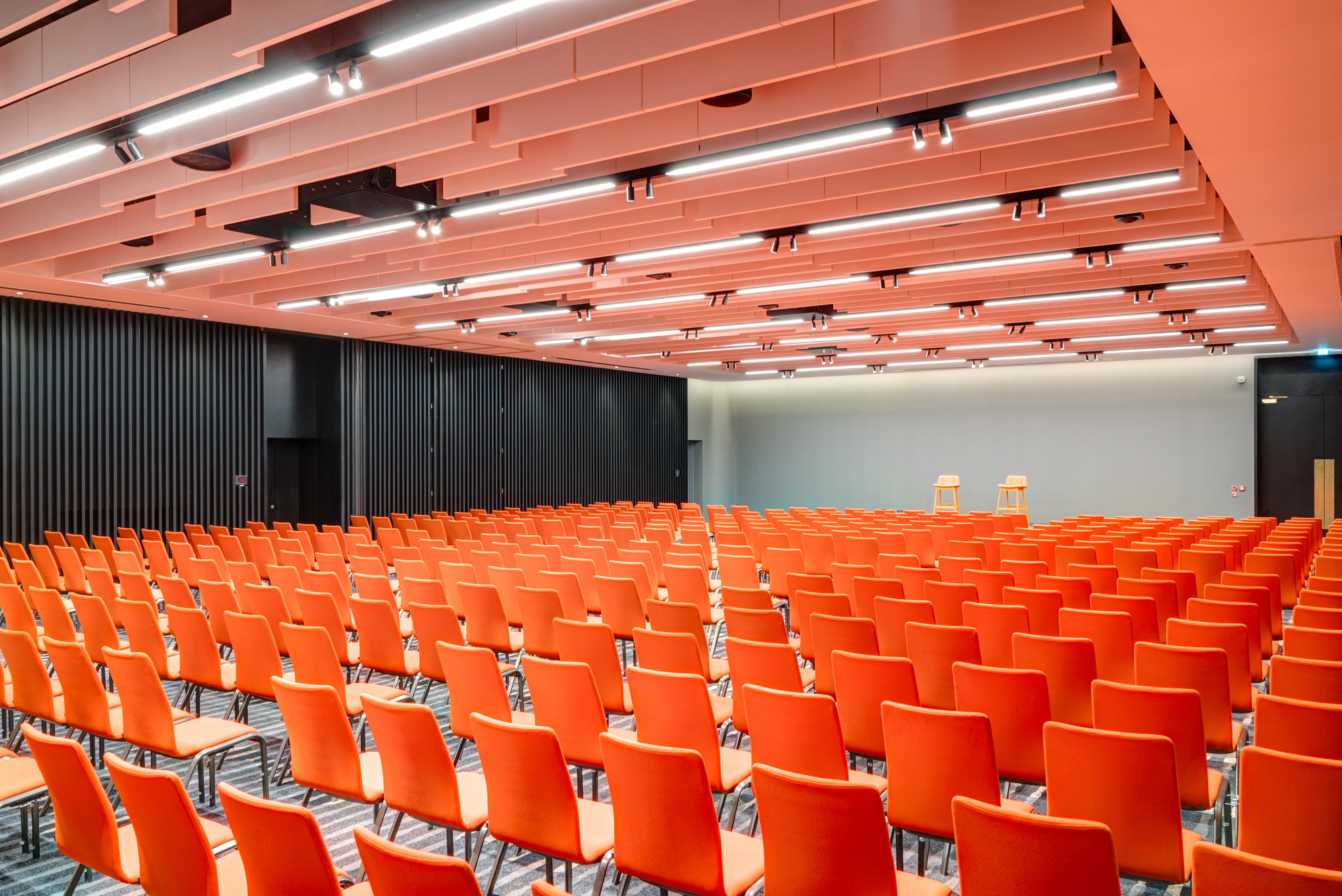 Lansdown Suite at Apex City of Bath Hotel with vibrant orange chairs for events.