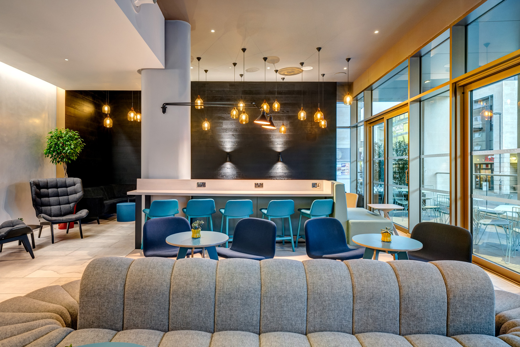 Modern lounge at Terrace Bar, Apex City of Bath Hotel for networking events.