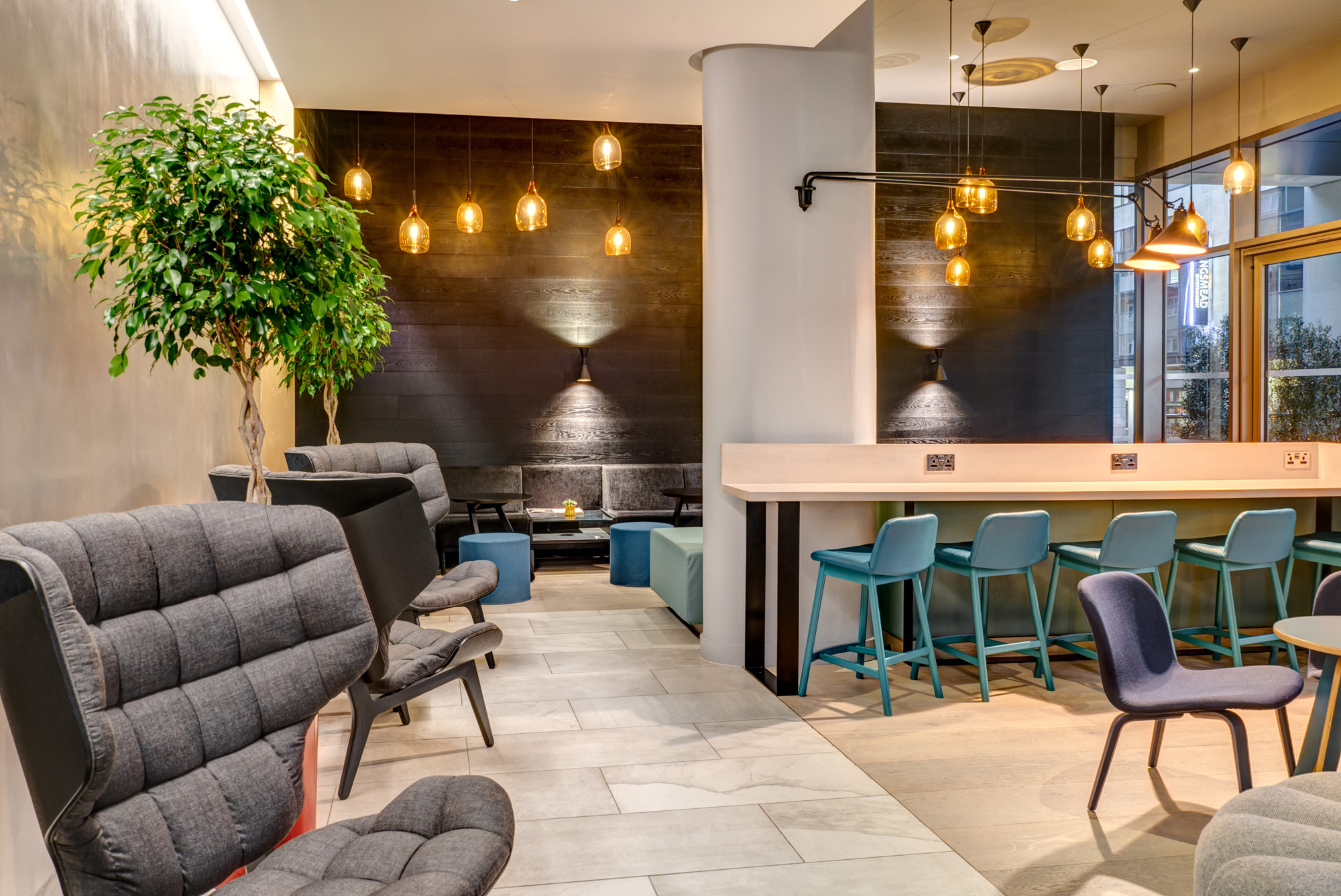 Modern lounge at Terrace Bar, Apex City of Bath Hotel, perfect for networking events.