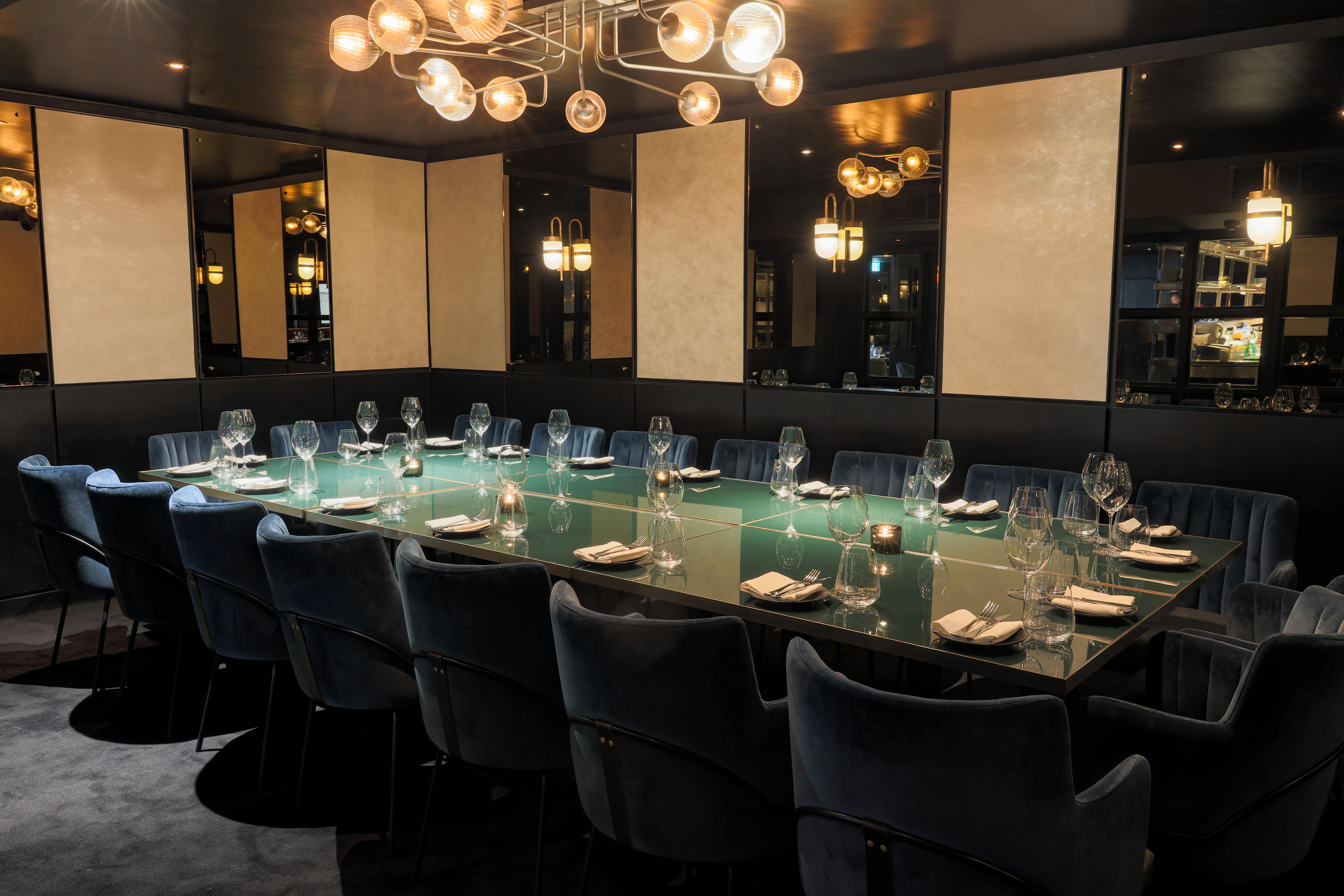 Private dining room at Gaucho Chancery Lane, elegant setup for exclusive events.