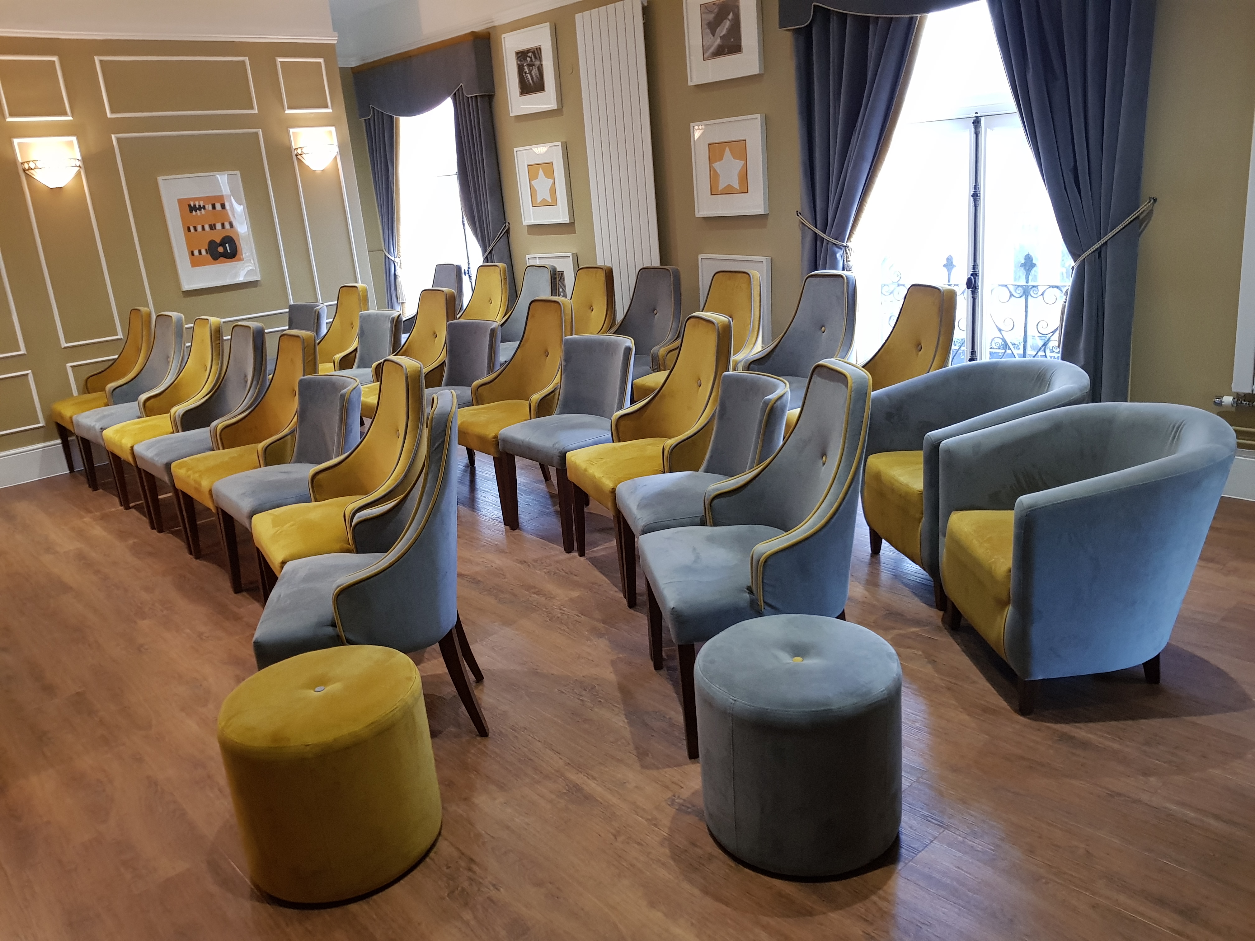 Spotlight Lounge at Wolverhampton Grand Theatre, modern seating for meetings and workshops.