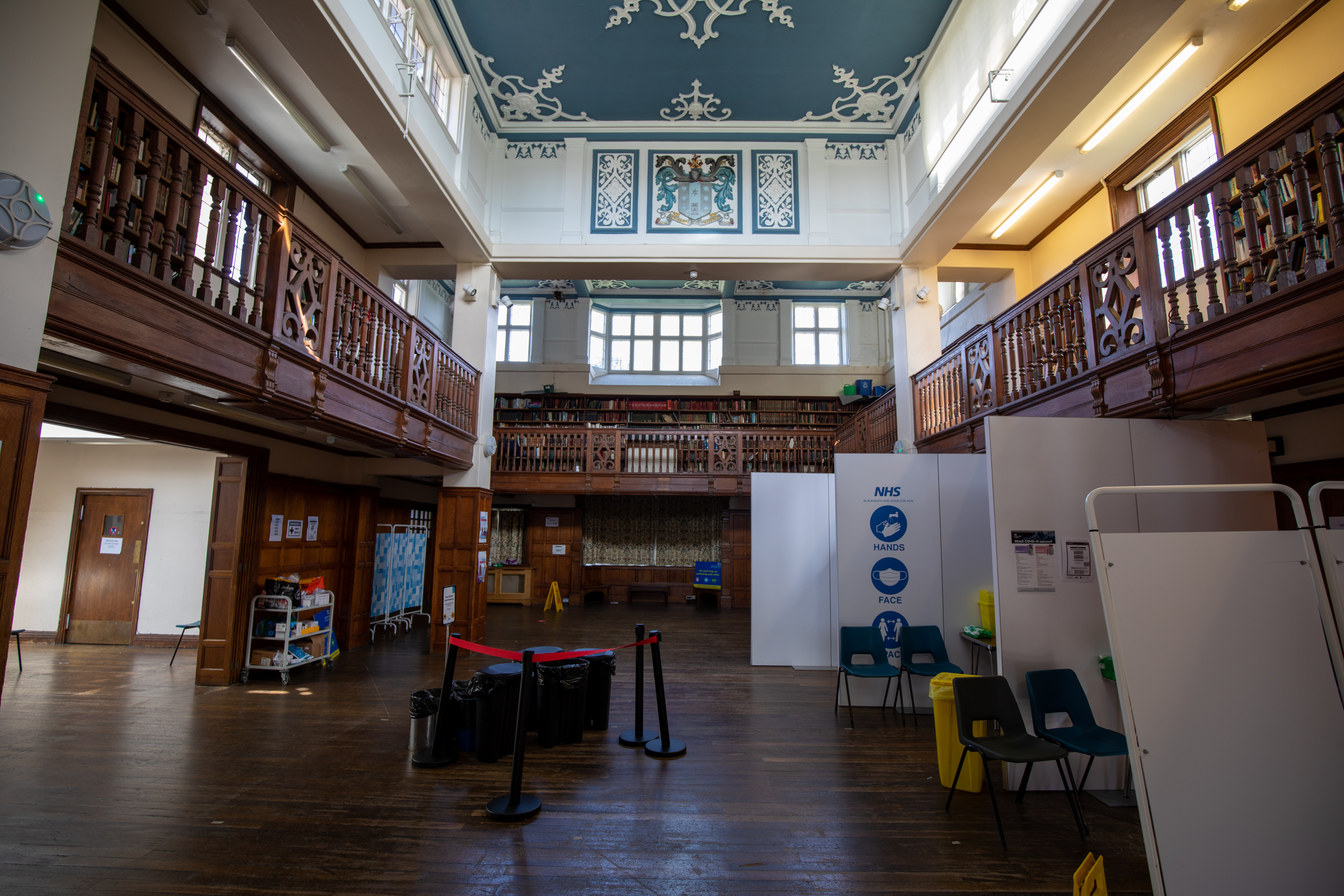 Old Library in Charlton House: spacious venue with high ceilings for events and gatherings.