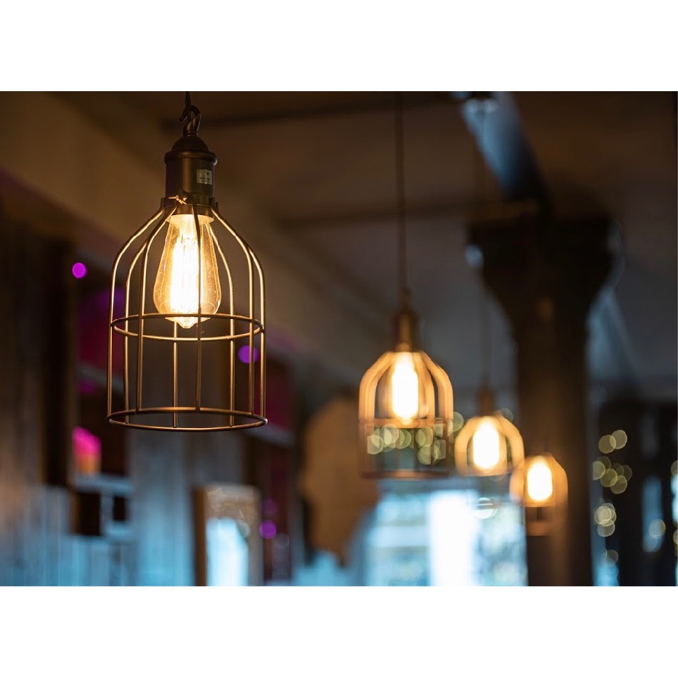 Whole Venue at Maddison's Bar & Kitchen with vintage pendant lights for events.