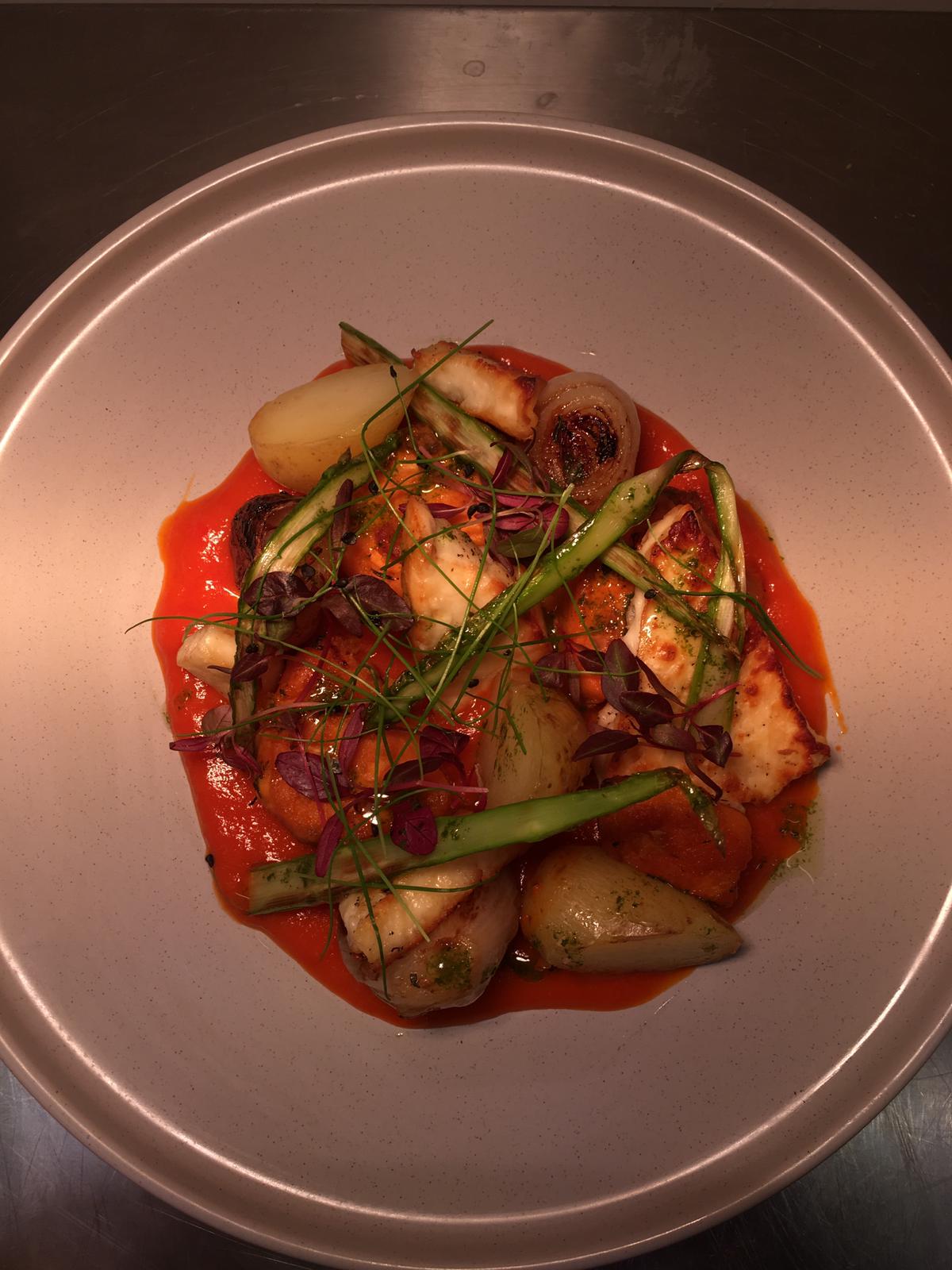 Vibrant plated dish at Maddison's Bar & Kitchen for culinary events and special occasions.