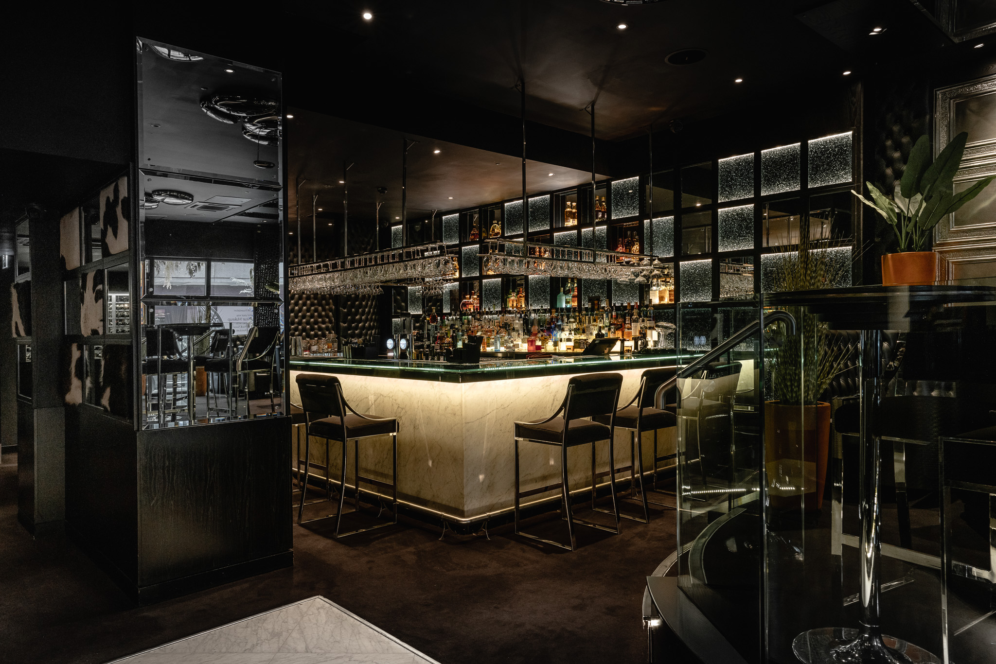 Sleek bar area in Gaucho Manchester, ideal for cocktail receptions and networking events.