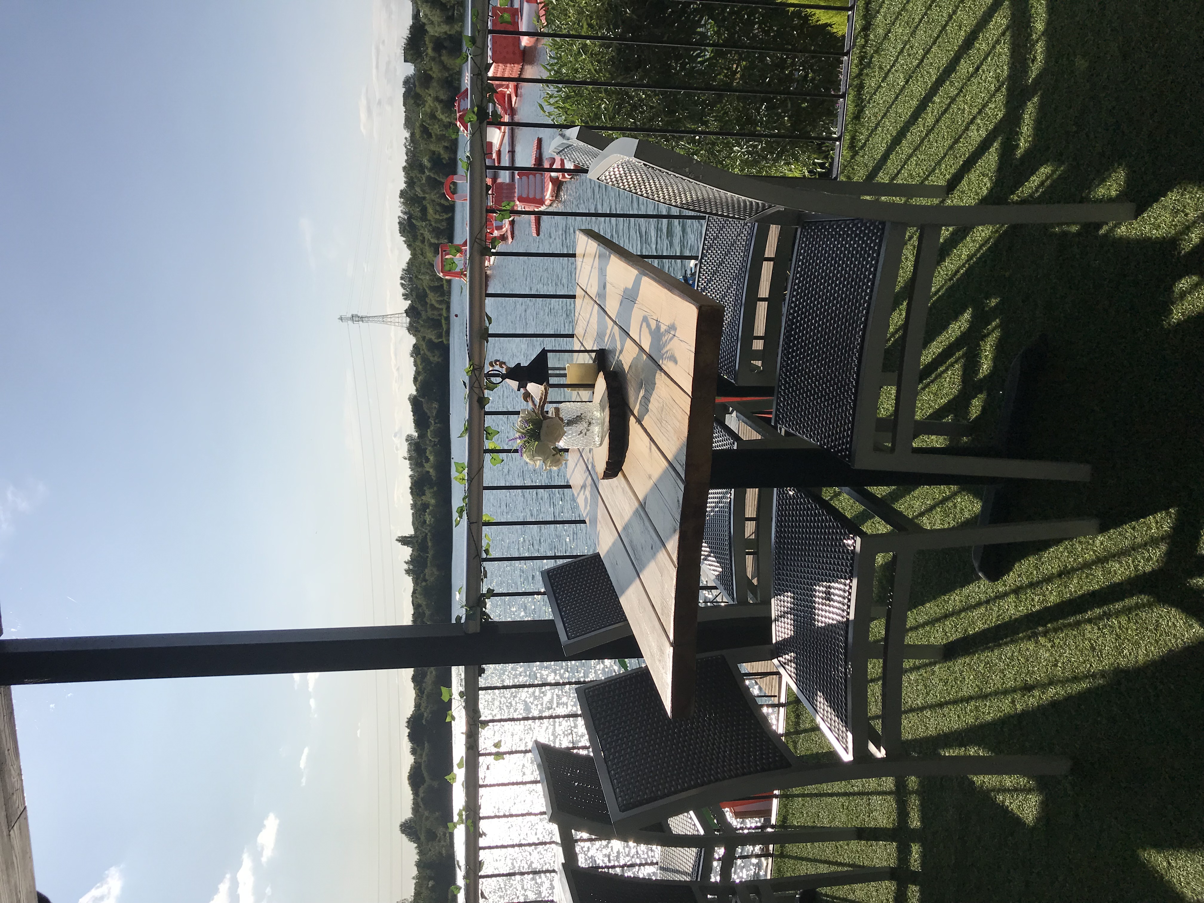 Serene outdoor venue at Lagoona Bar & Grill for casual meetings and networking events.