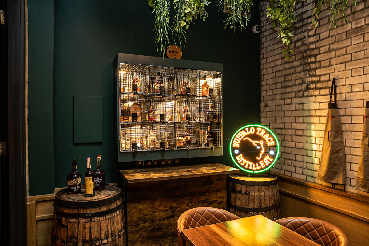 Private dining room at The Wren Tavern with rustic decor, ideal for networking events.