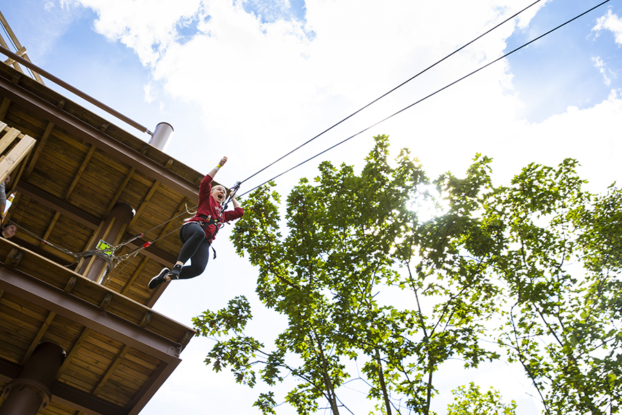 "Go Ape Alexandra Palace zip line team-building activity for corporate events"