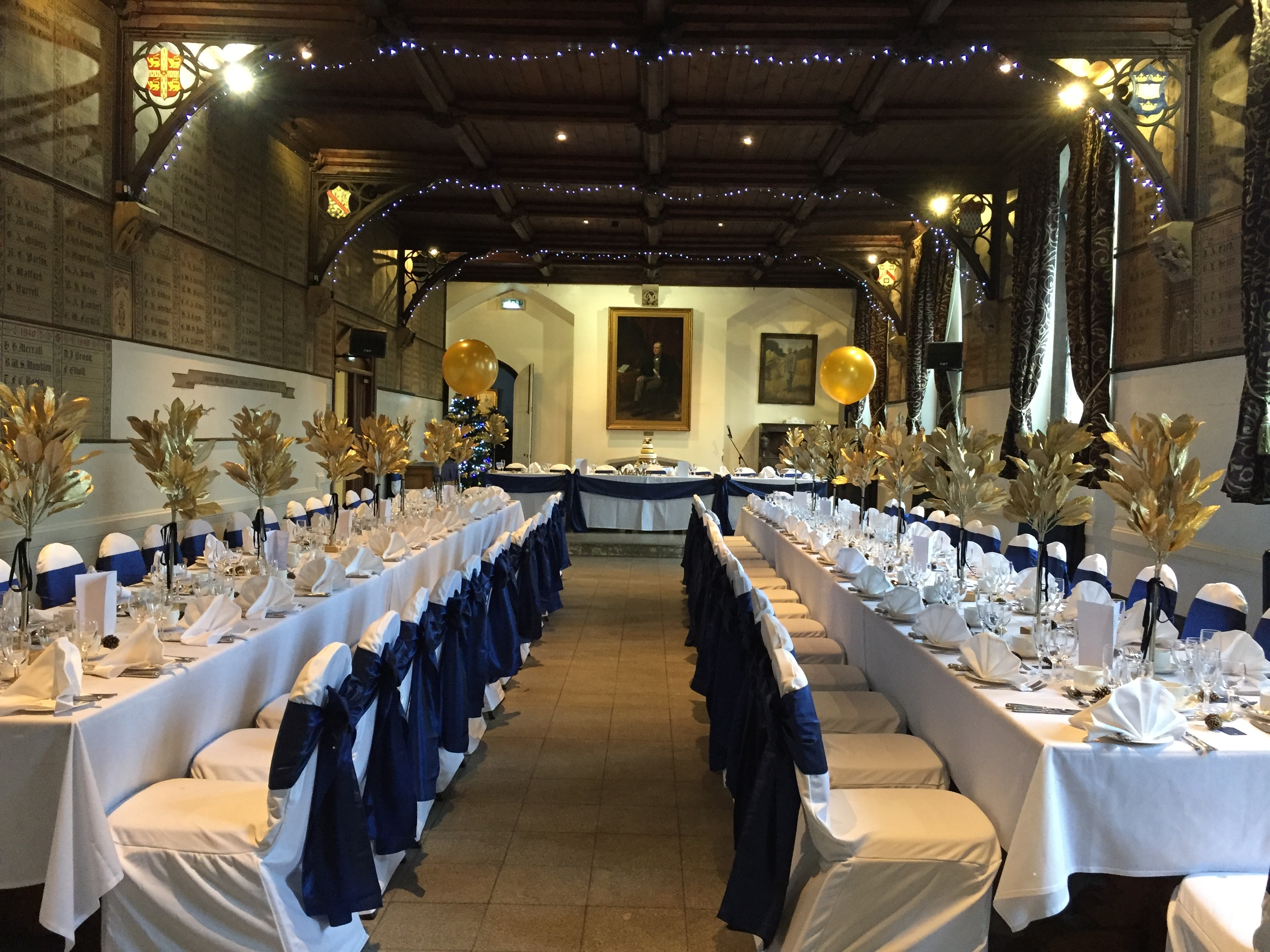 Elegant banquet hall at Royal Agricultural University, perfect for weddings and corporate events.