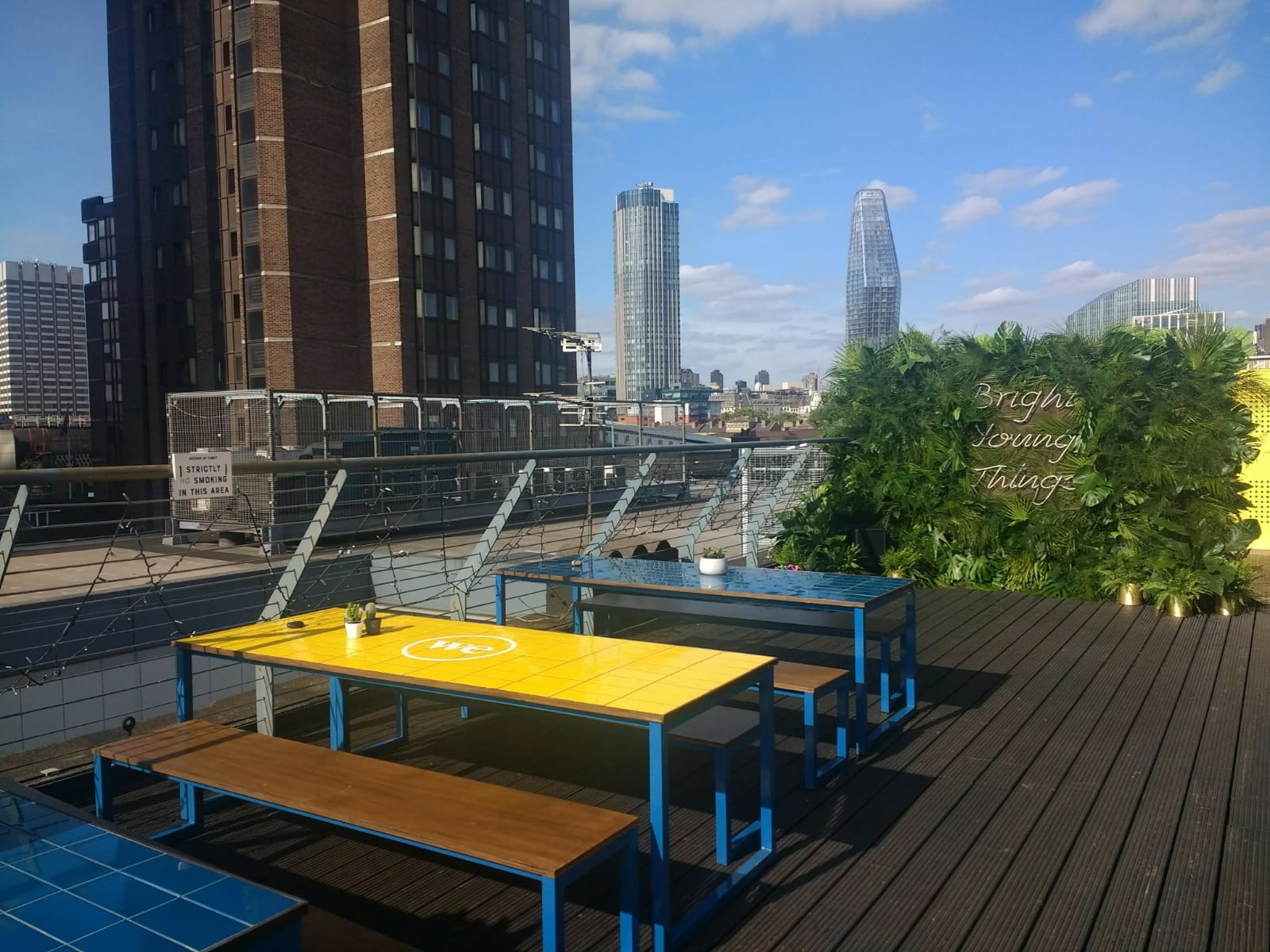 Bar Elba rooftop terrace with living wall for corporate events and networking.