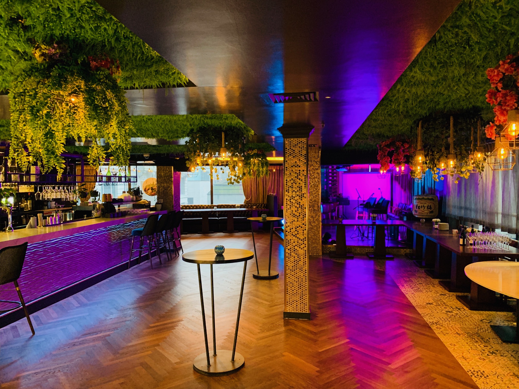 Vibrant Kirin Japanese Restaurant event space with lush greenery for upscale gatherings.