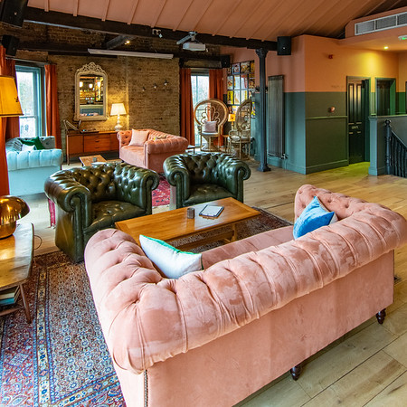 Stylish lounge at The Bar Above, perfect for networking events and casual gatherings.