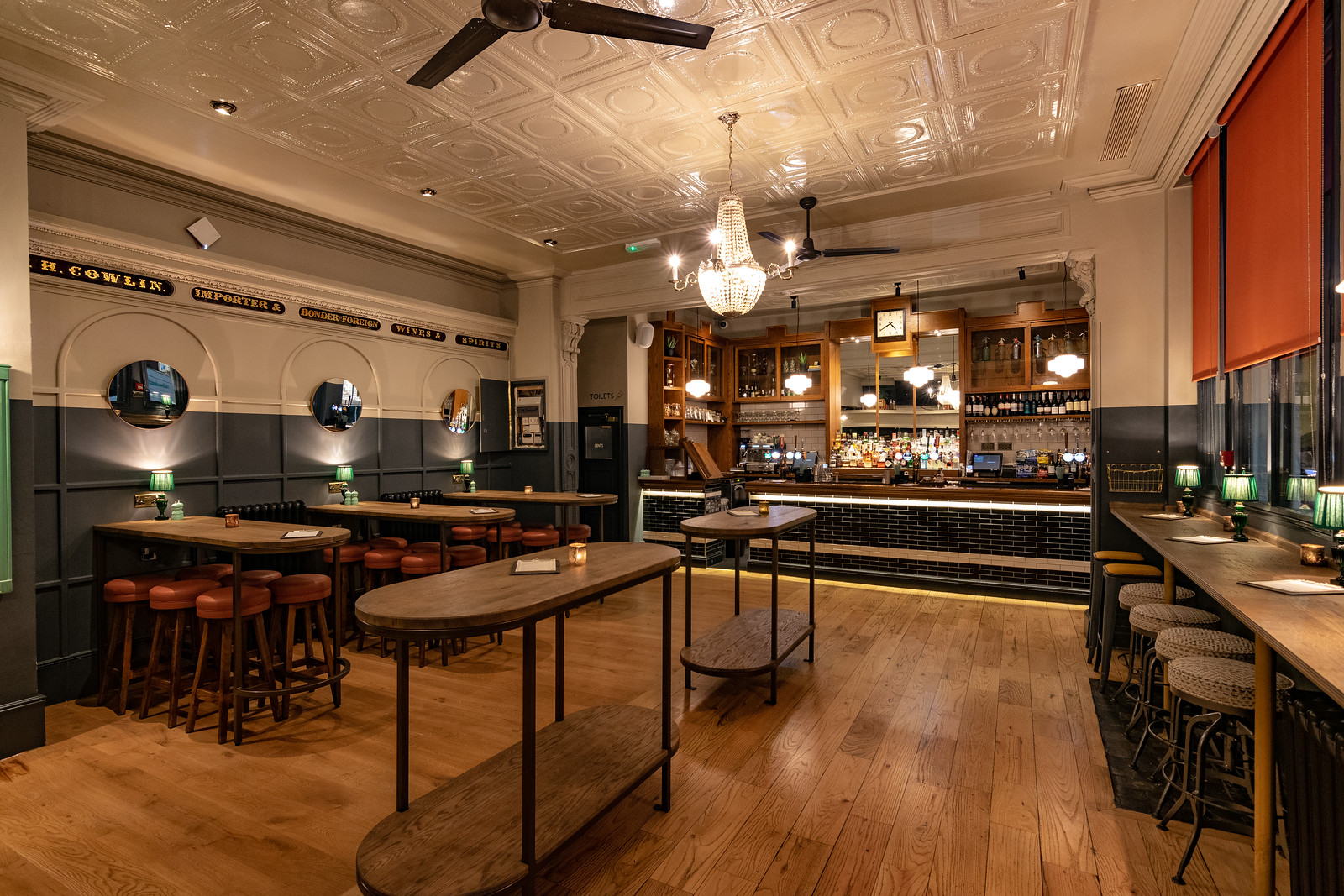 Stylish Main Bar in The Lost Hours, perfect for intimate gatherings and networking events.