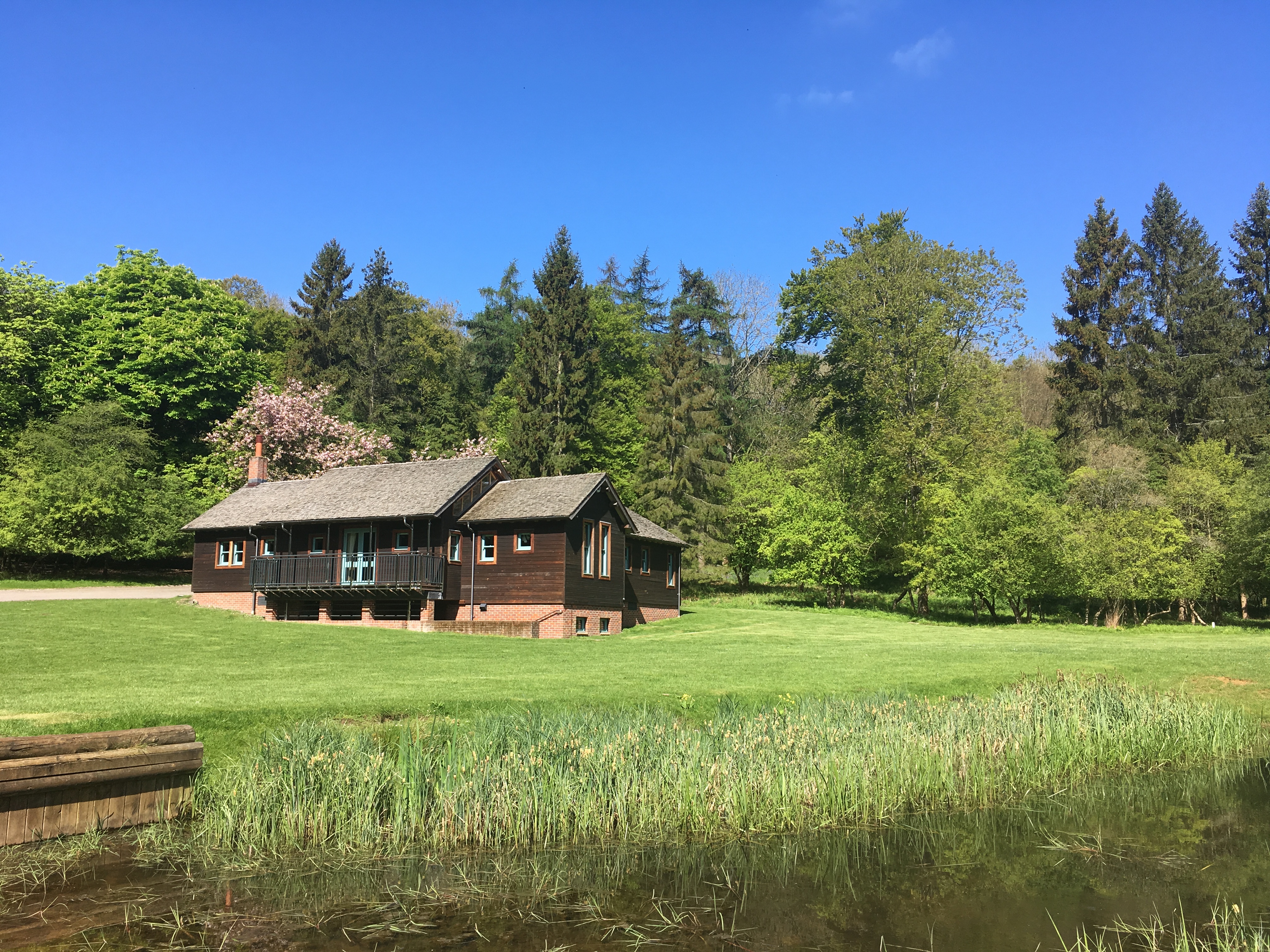 Woodland Lodge at Culden Faw Estate, ideal for outdoor meetings and retreats.