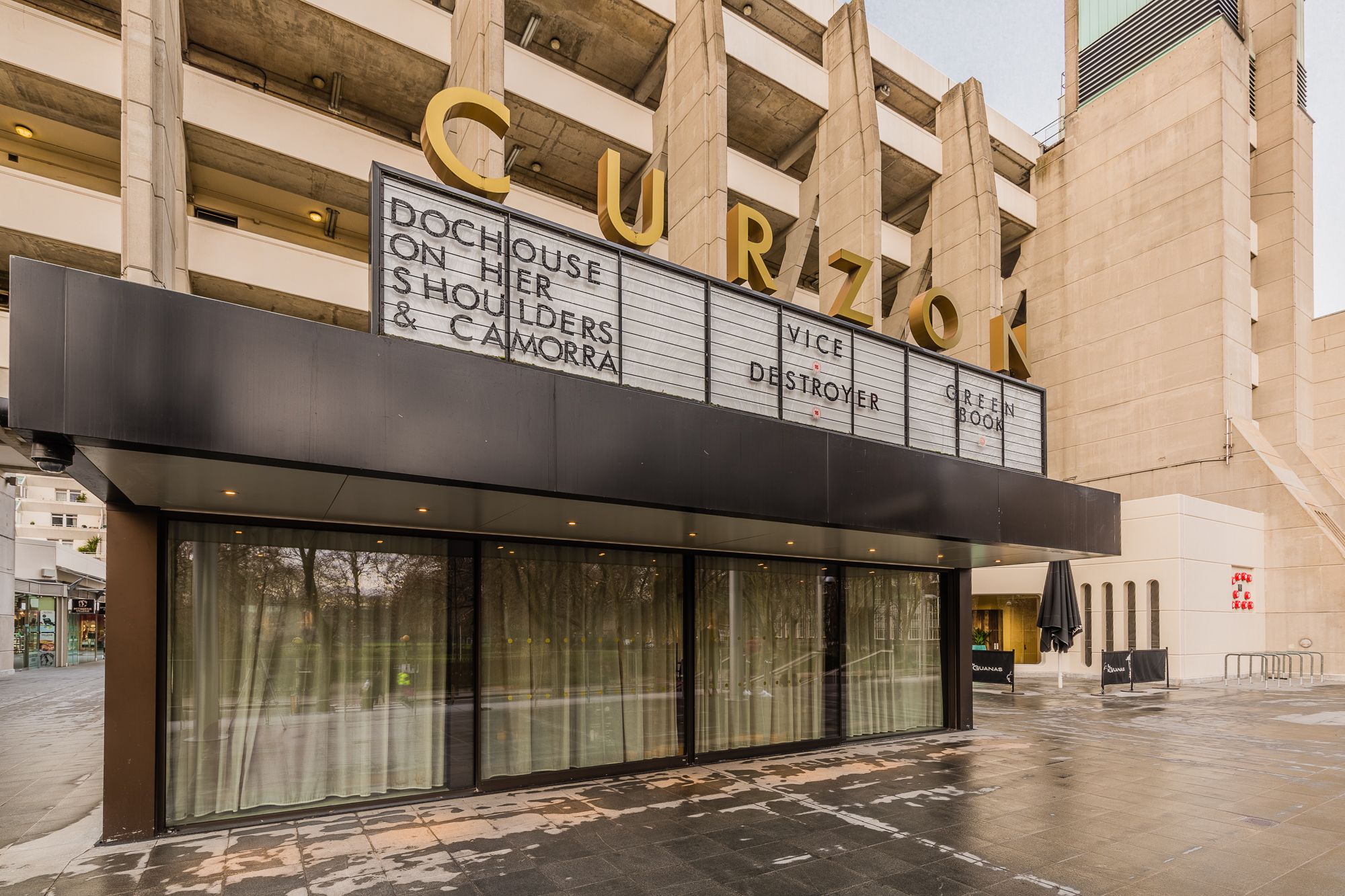 Modern Curzon Bloomsbury bar with marquee, perfect for film screenings and events.