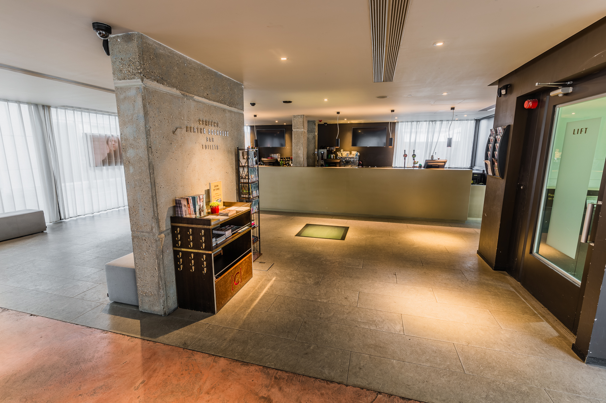 Modern lobby bar at Curzon Bloomsbury, ideal for events and networking.