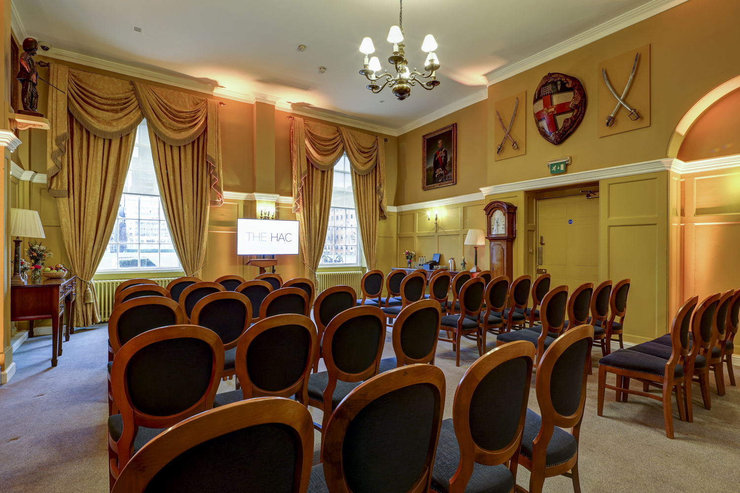 Elegant Ante Room at The HAC, ideal for meetings and presentations, featuring historic decor.