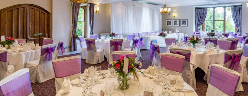 Elegant Fielden Suite at Nutfield Priory, perfect for weddings and formal gatherings.
