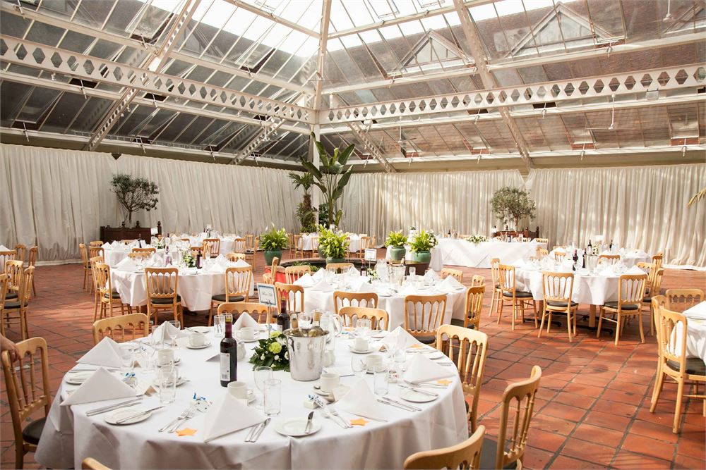 Elegant Conservatory at Denbies Wine Estate for banquets and corporate events.