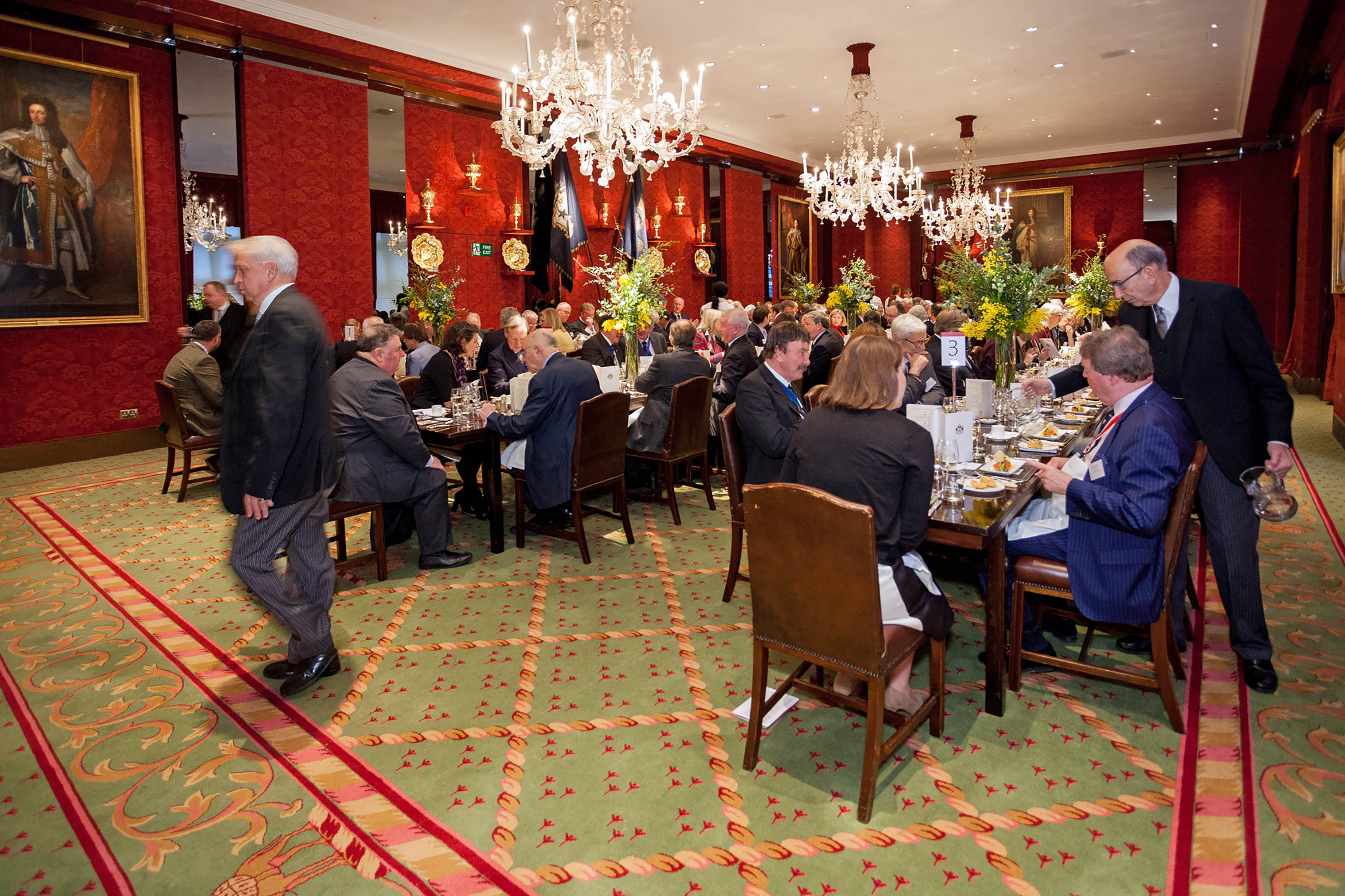 Elegant banquet in Livery Hall, Grocers' Hall, perfect for formal events and dining.