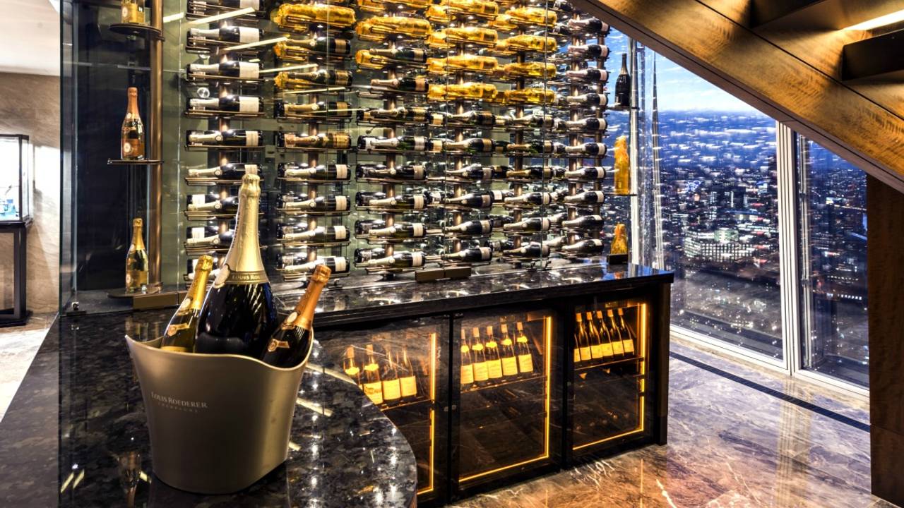 Sky Lounge bar at Shangri-La The Shard, London, ideal for upscale cocktail receptions.