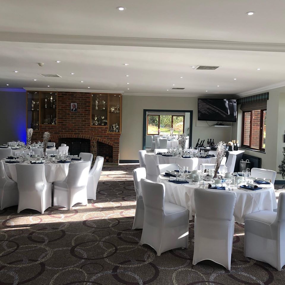 Elegant function room at Pyrford Golf Club, perfect for weddings and corporate events.