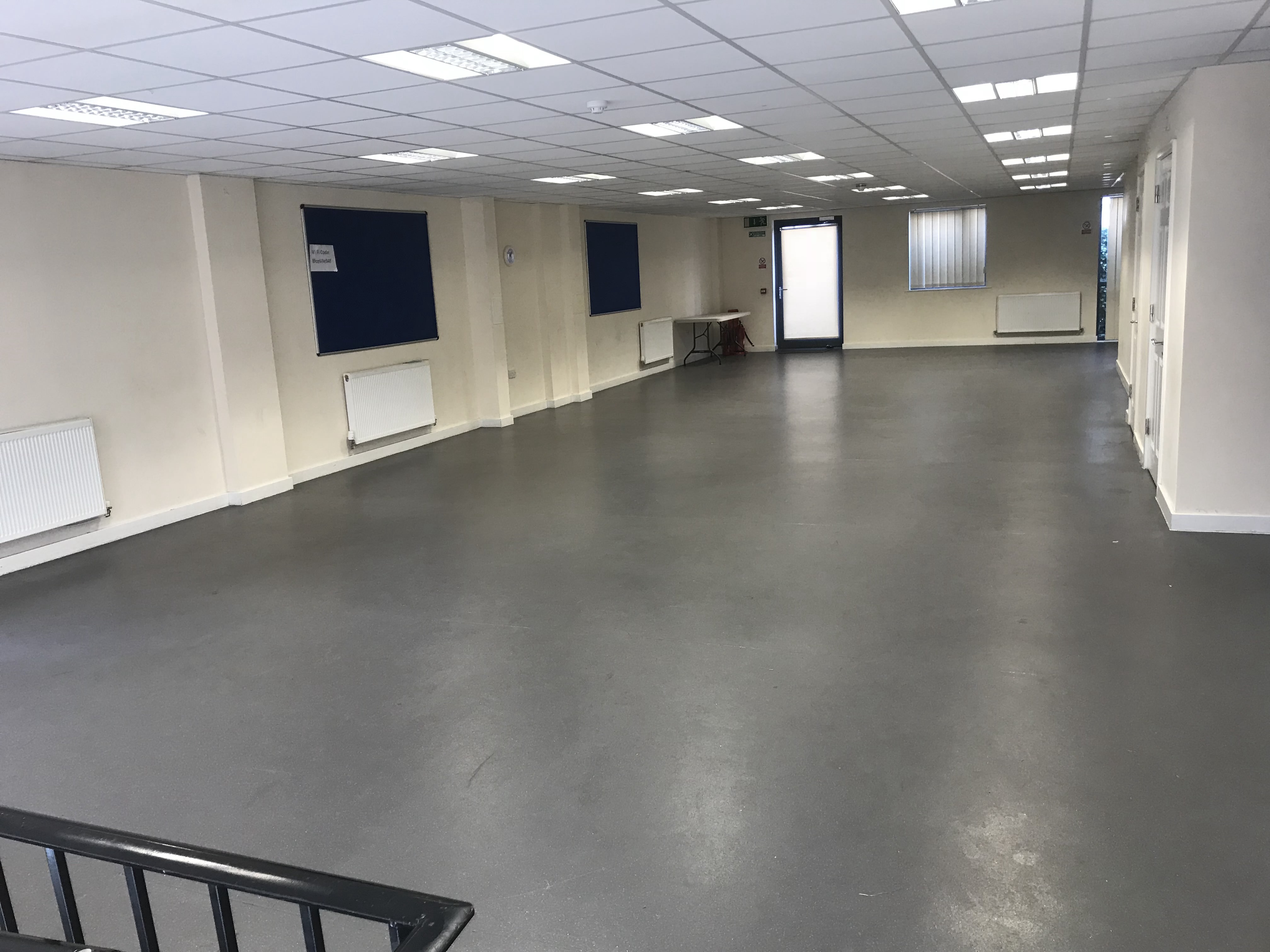 Spacious Main Hall in Savoy Court, ideal for workshops and training sessions.