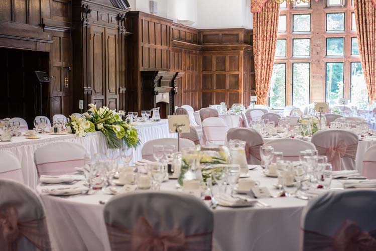 Marden Park Mansion banquet hall with elegant decor for weddings and formal events.