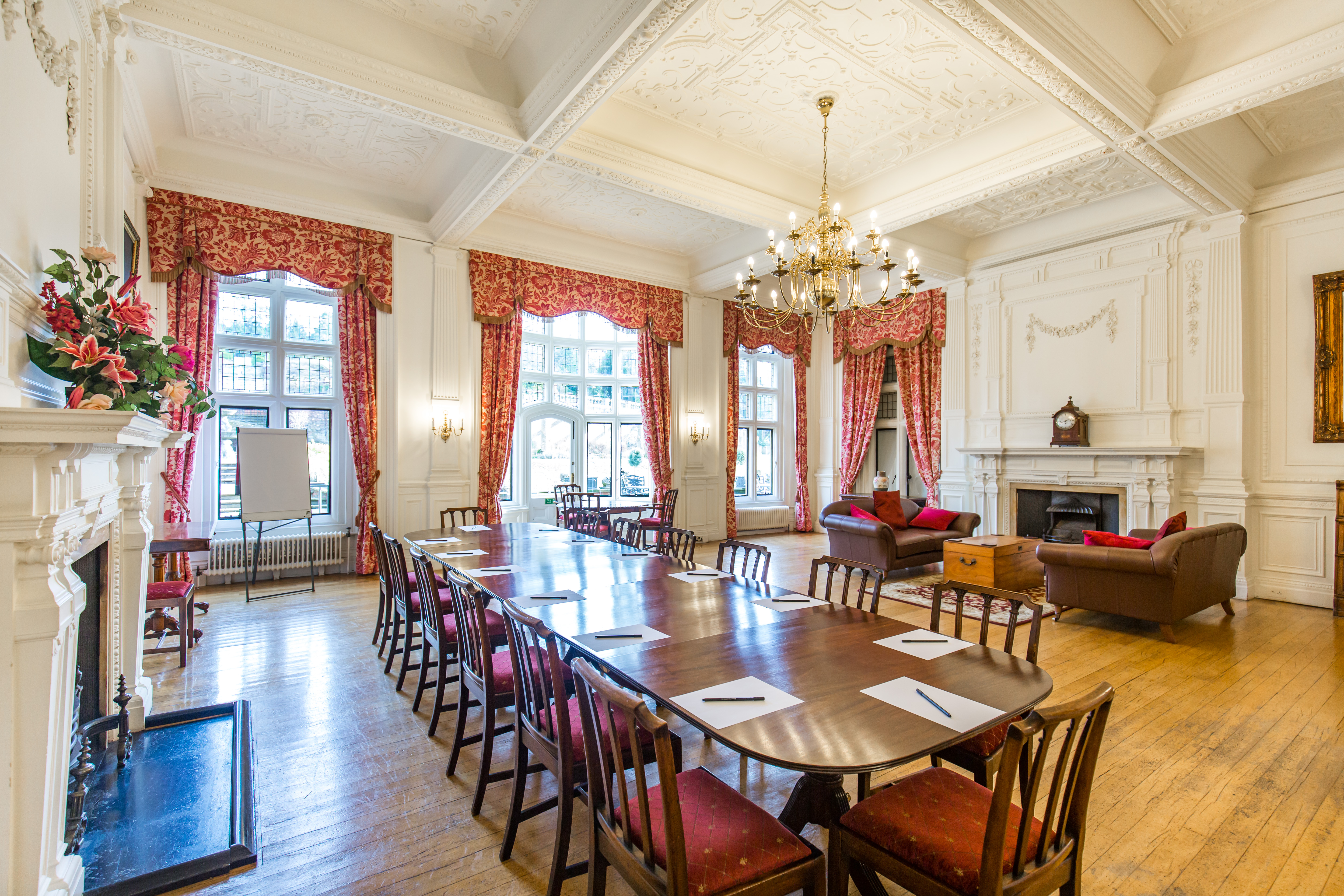 Marden Park Mansion meeting room with elegant decor for corporate events and presentations.