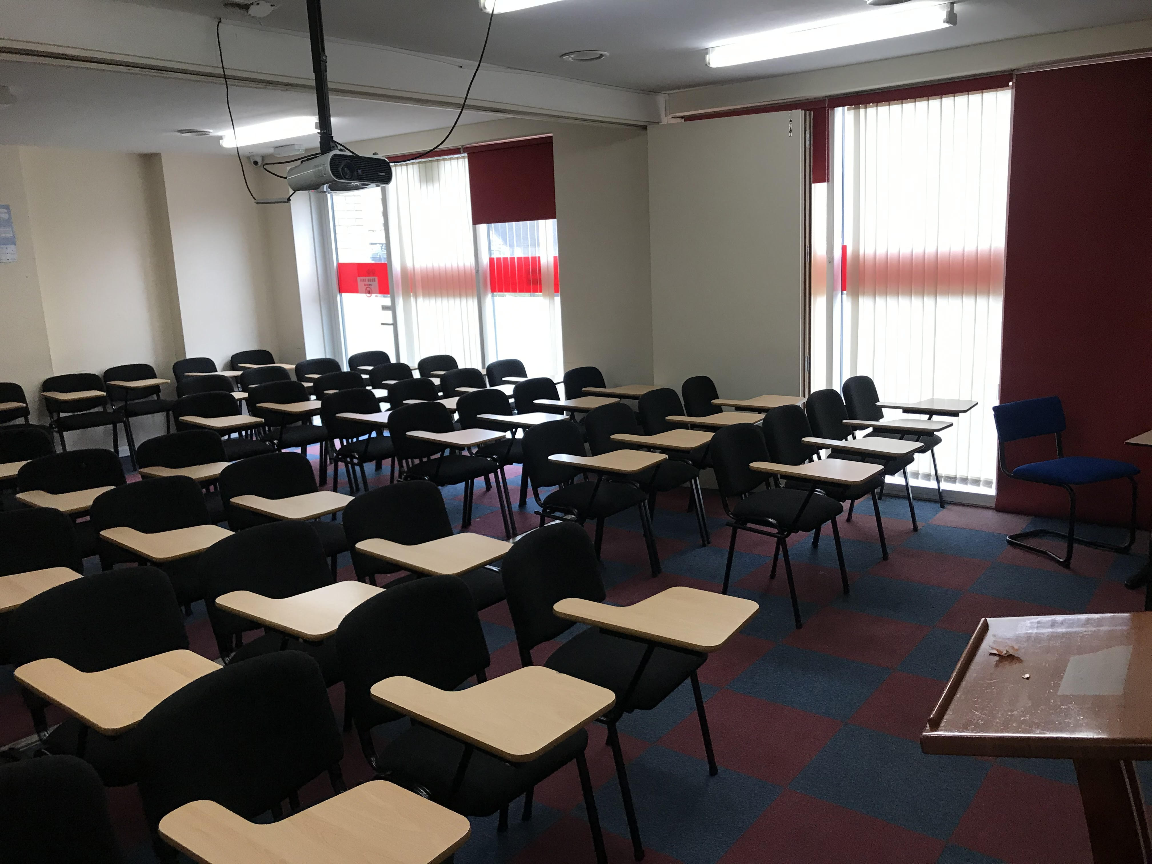 Classroom at Brit College in Limehouse, ideal for training sessions and workshops.