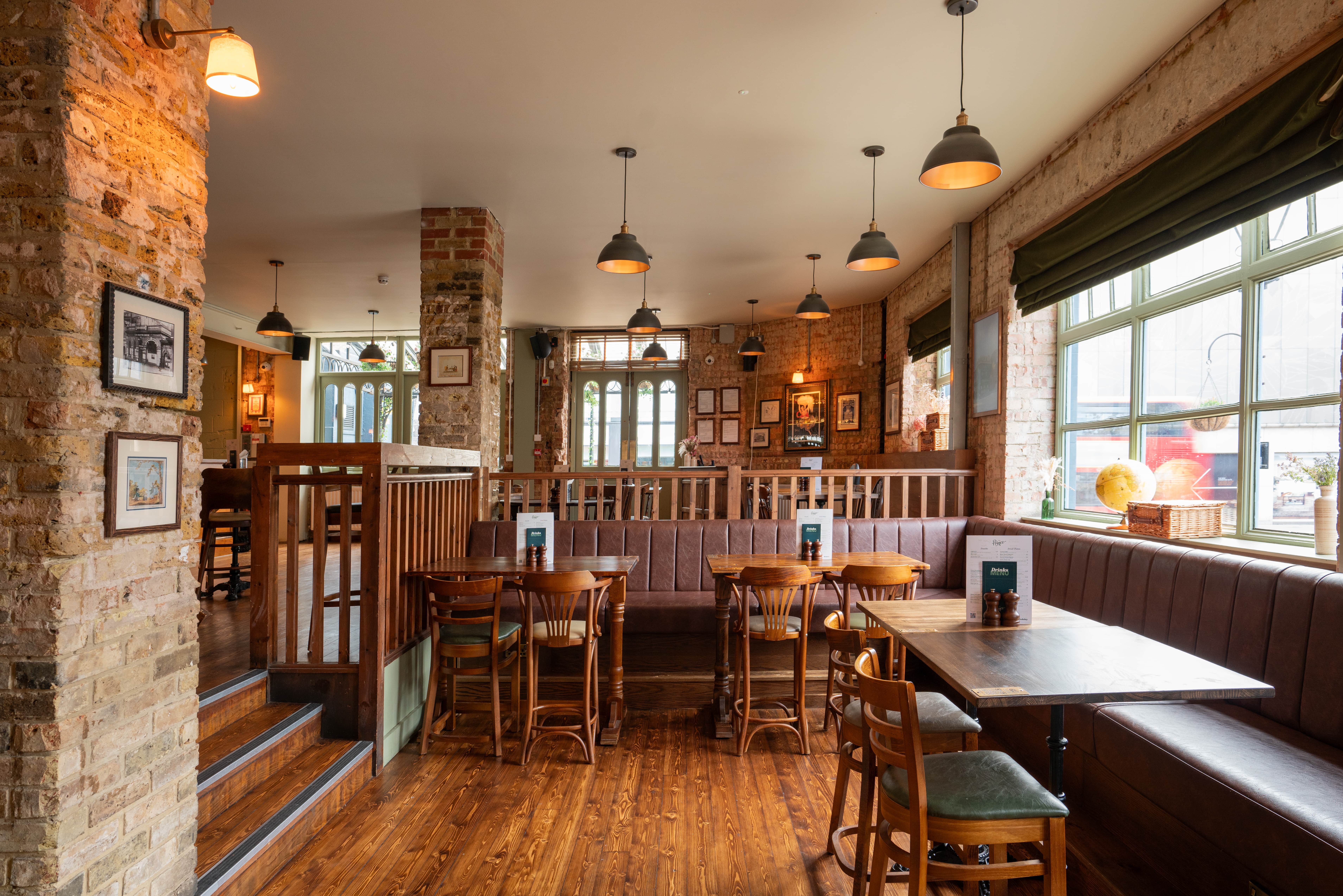 Cozy venue with warm wood tones, ideal for intimate meetings and events.