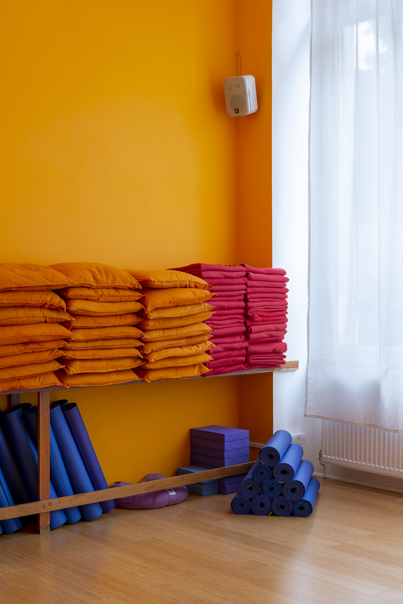 Vibrant Shiva Studio at Tara Yoga Centre, ideal for workshops and retreats.