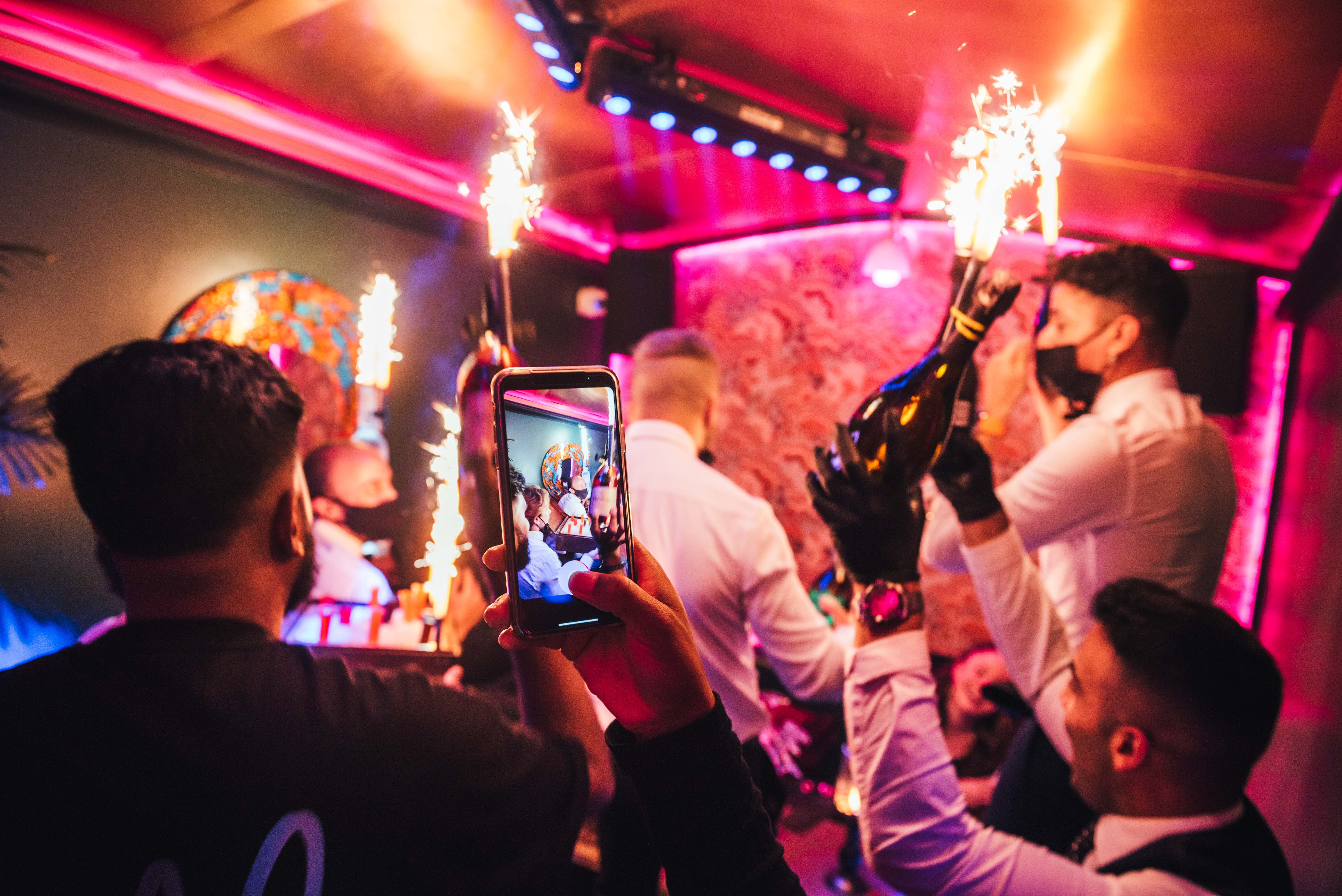 Vibrant lounge area in Jako London, perfect for luxury corporate parties and celebrations.