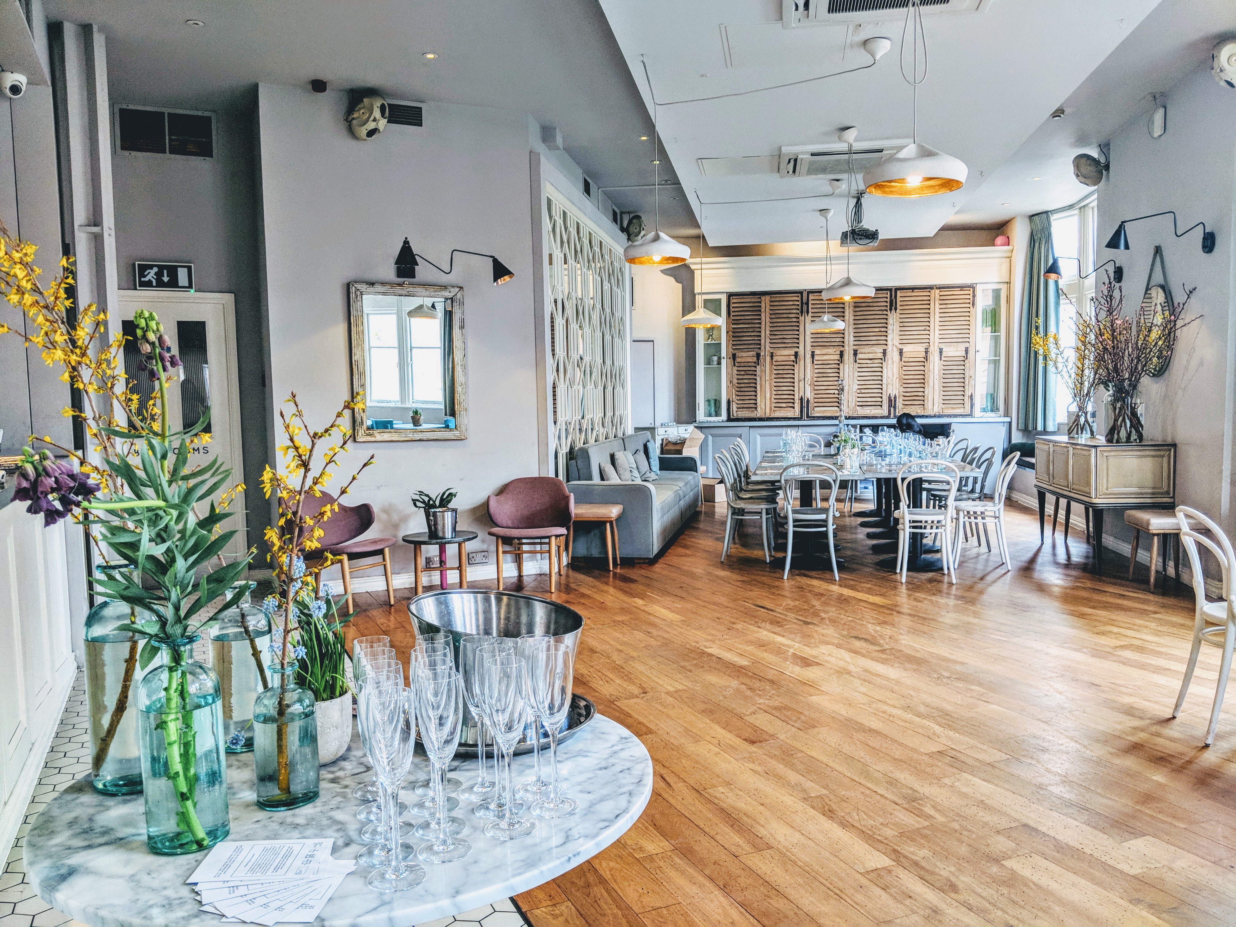 Elegant event space at No.11 Pimlico Road, perfect for meetings and gatherings.