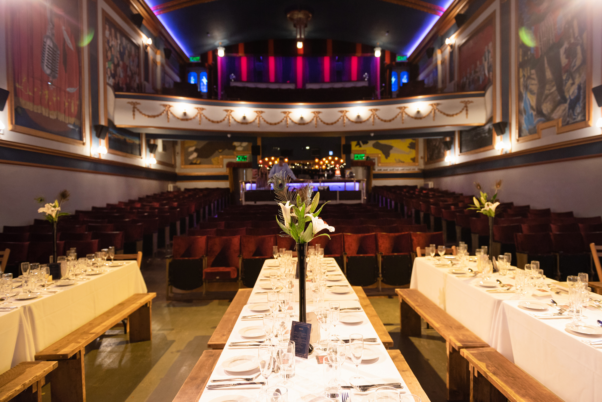 Elegant dining area in Bridport Electric Palace, perfect for events and gatherings.