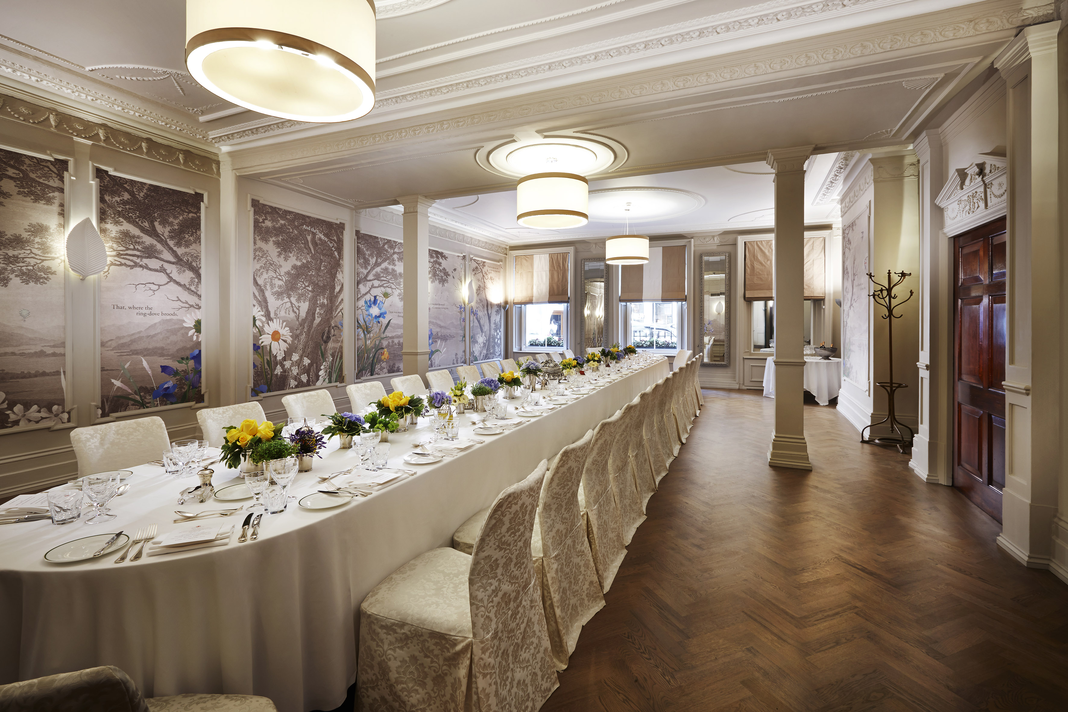Elegant dining room at Brown's Hotel, ideal for intimate gatherings and corporate events.
