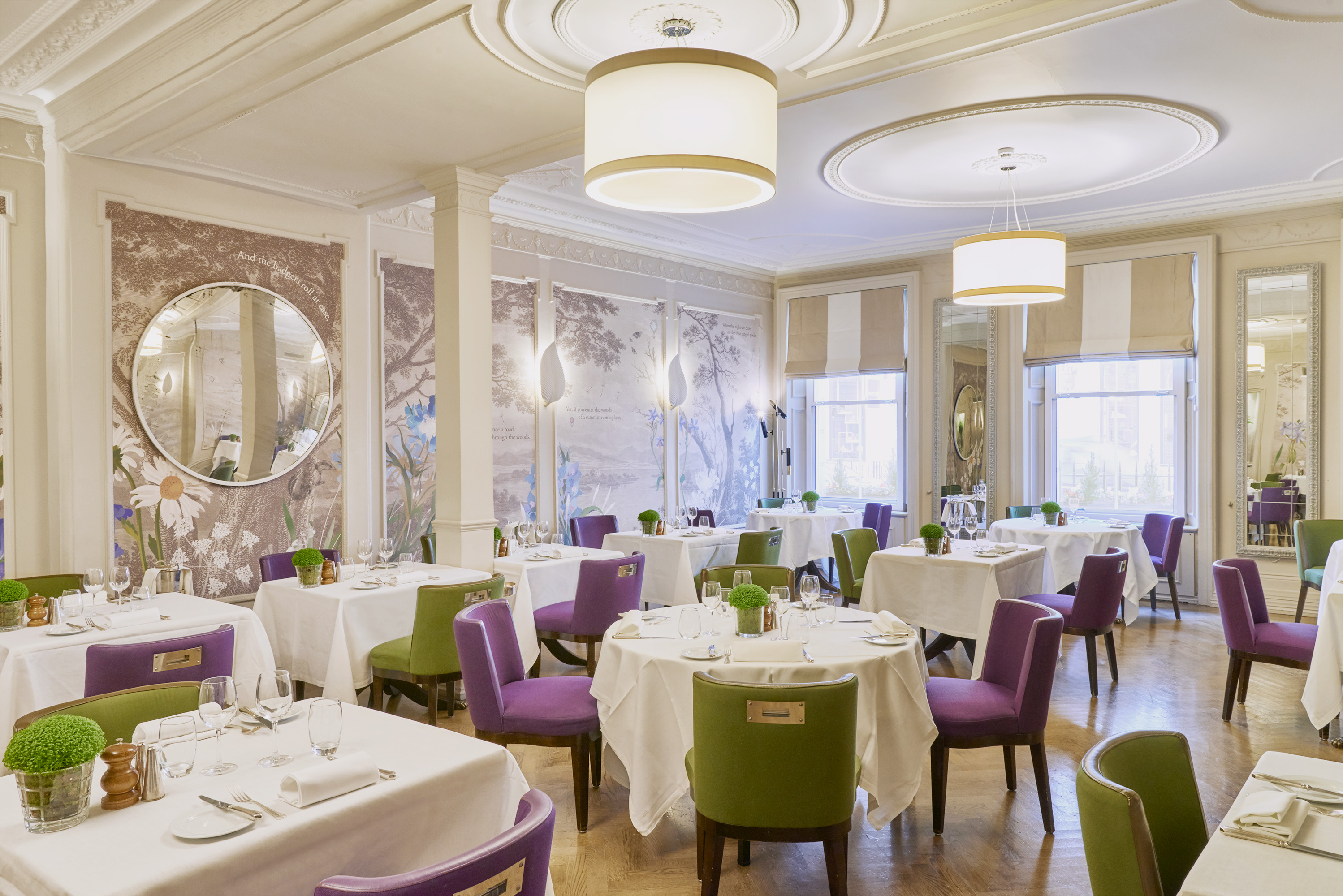Elegant dining space in Clarendon Room, Brown's Hotel for upscale events and gatherings.