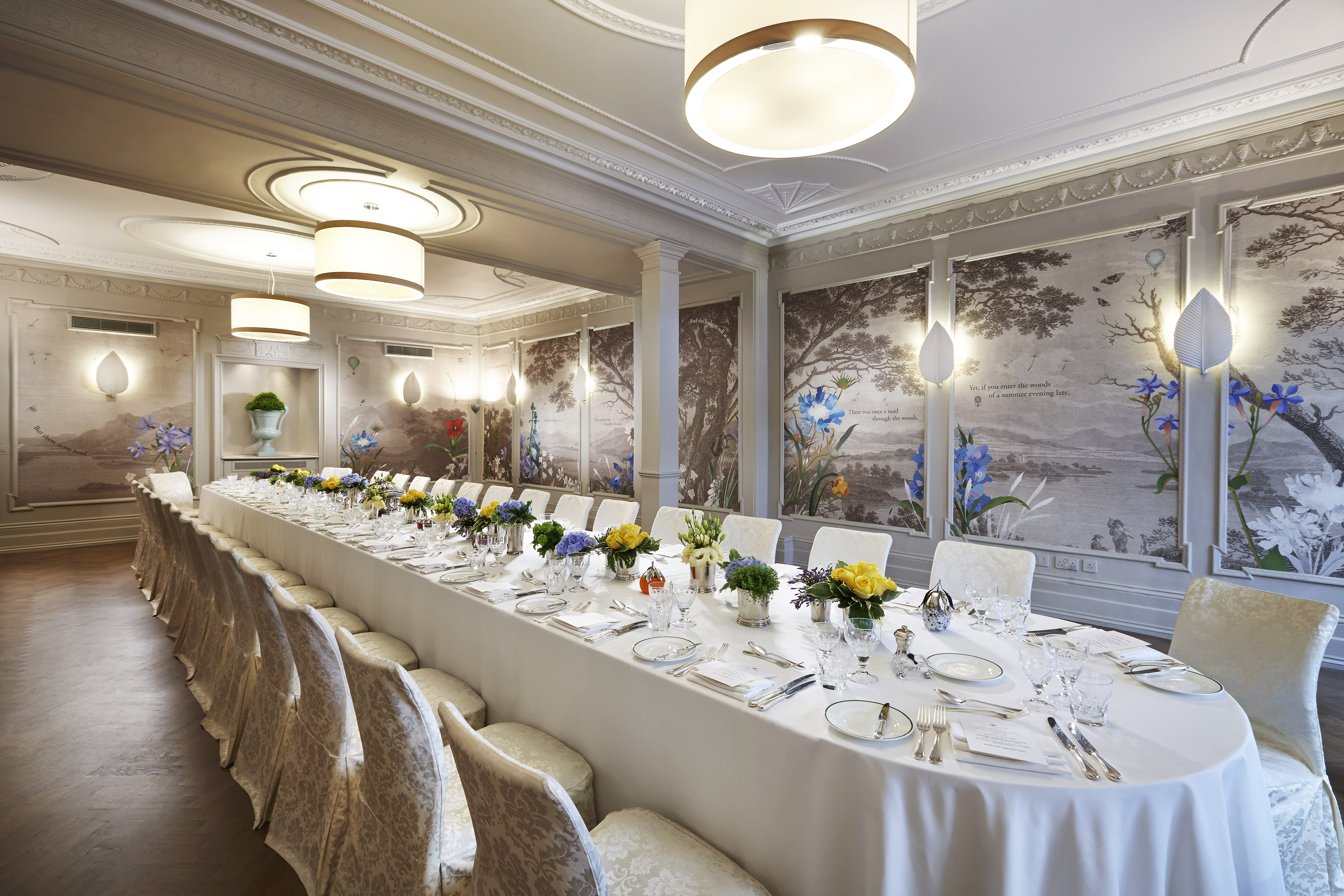 Elegant banquet room at Brown's Hotel, ideal for upscale events and corporate gatherings.