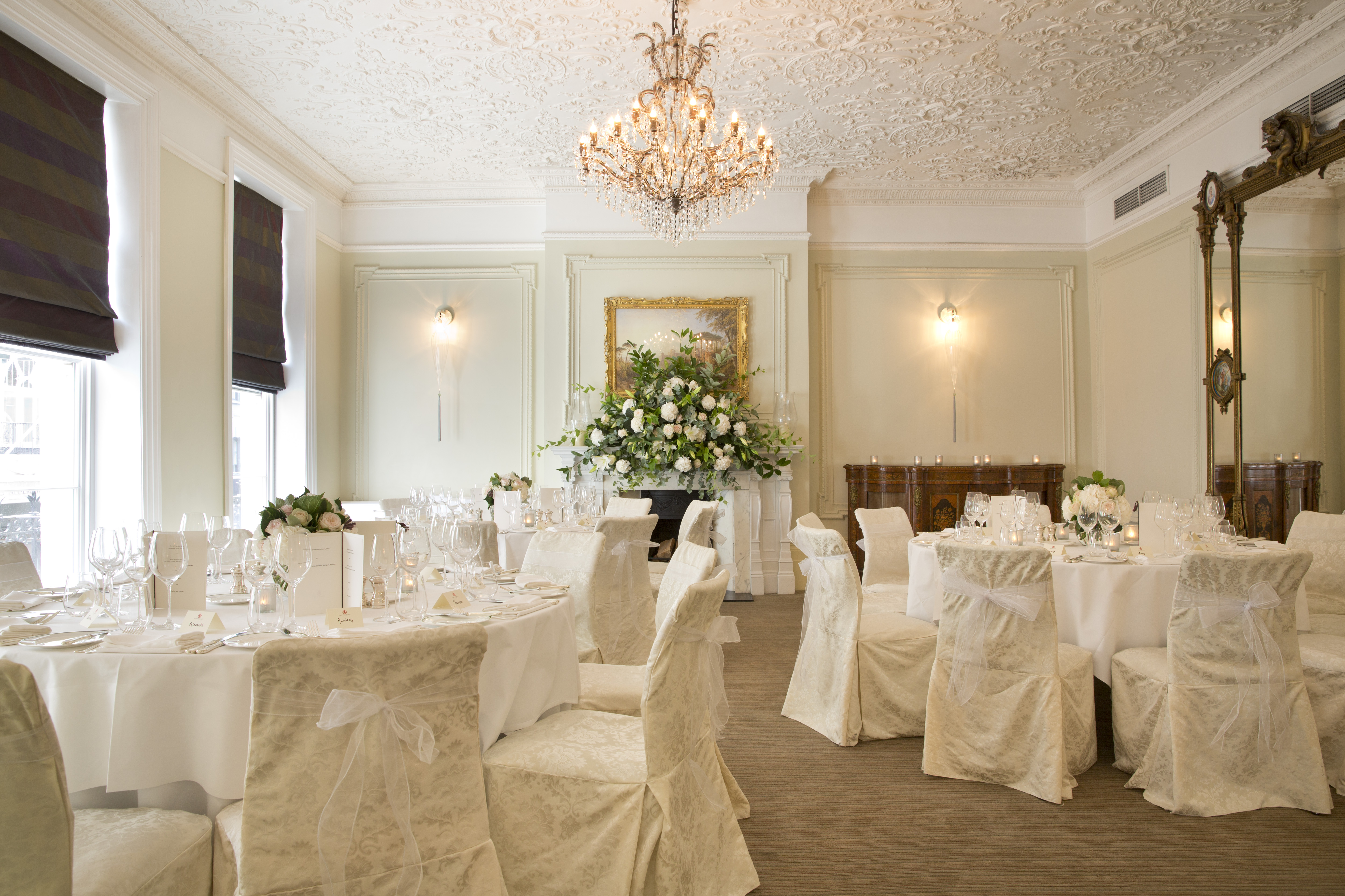 Elegant banquet room at Brown's Hotel, perfect for weddings and corporate events.