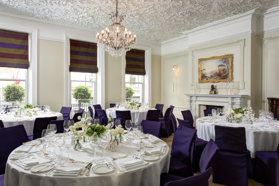 Elegant dining room at Brown's Hotel, perfect for weddings and corporate events.
