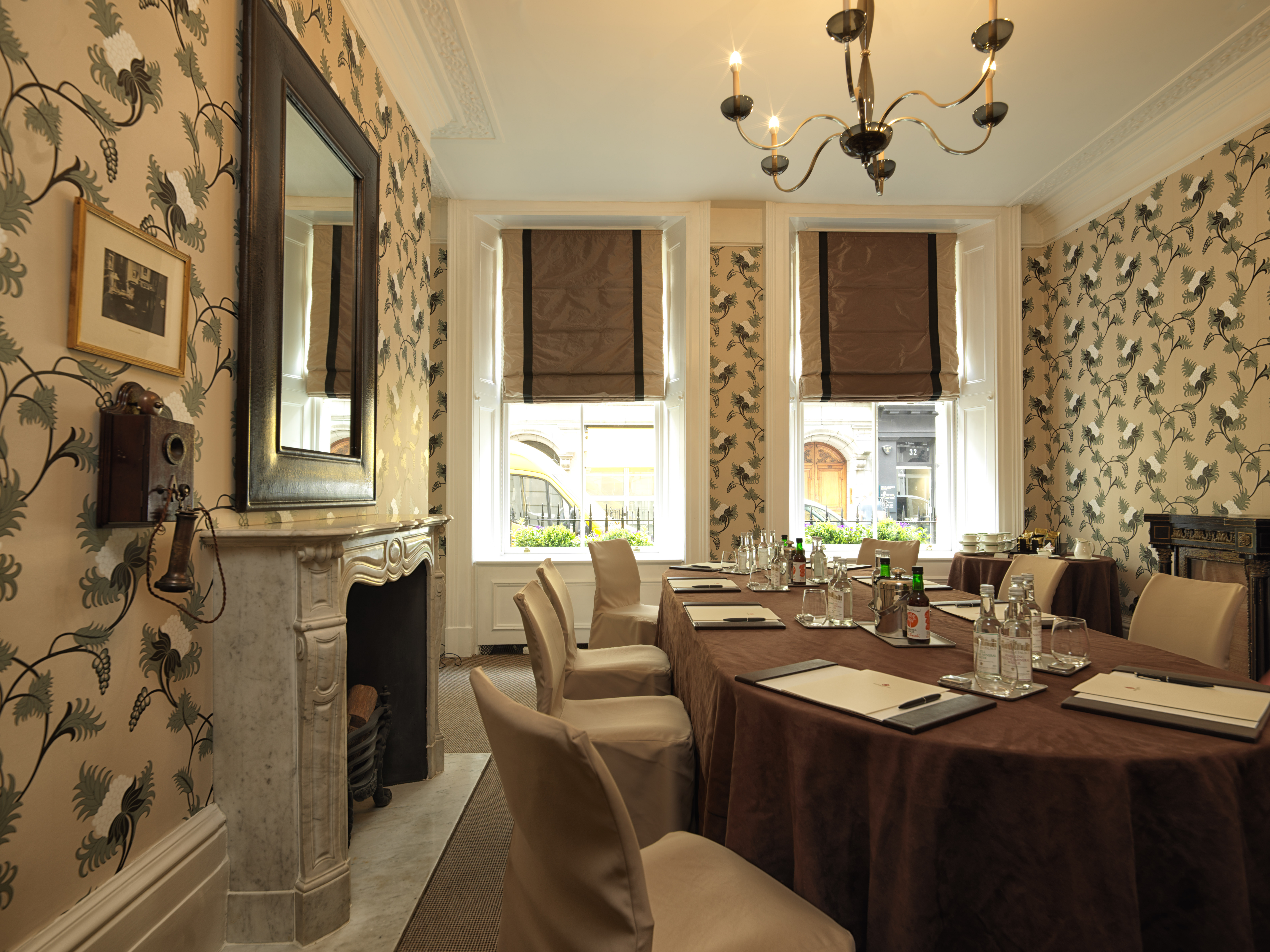 Graham Bell in a stylish meeting room at Brown's Hotel for corporate events.