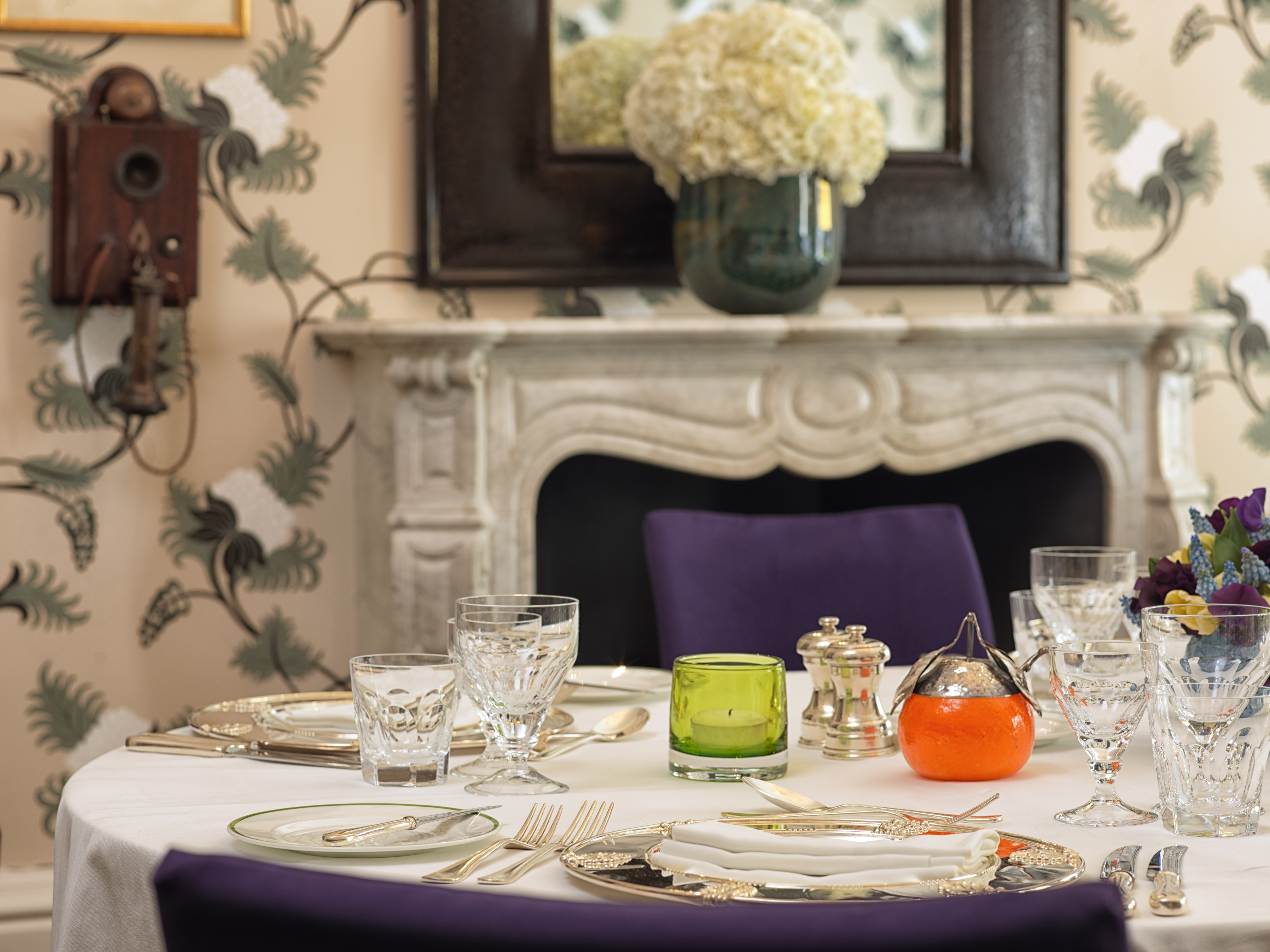 Graham Bell at Brown's Hotel with elegant dining table for sophisticated events.