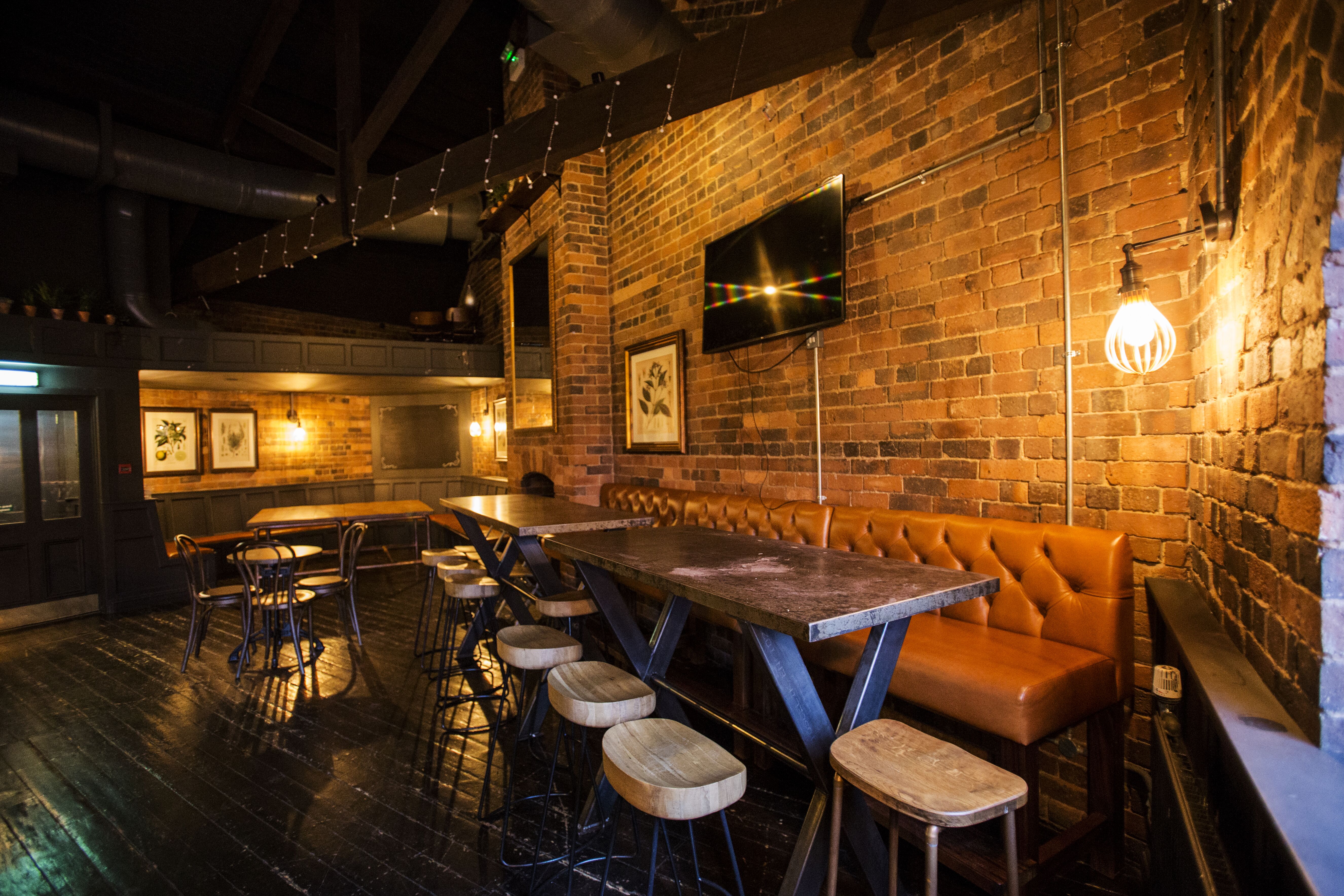 Stylish Gin Parlour in The Distillery Birmingham, ideal for networking events and workshops.