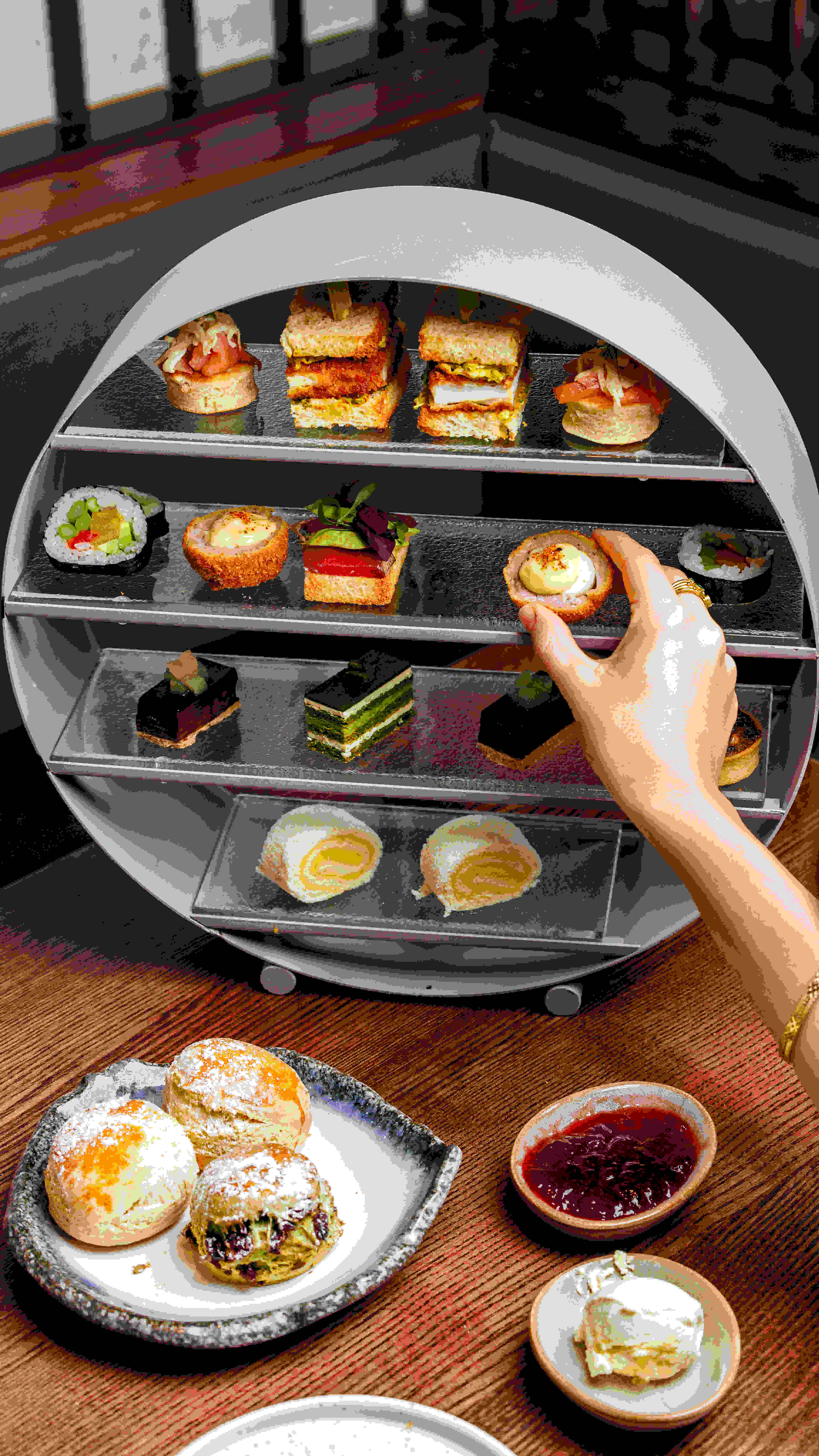 Elegant gourmet pastries at The Malt Lounge & Bar, perfect for upscale events.