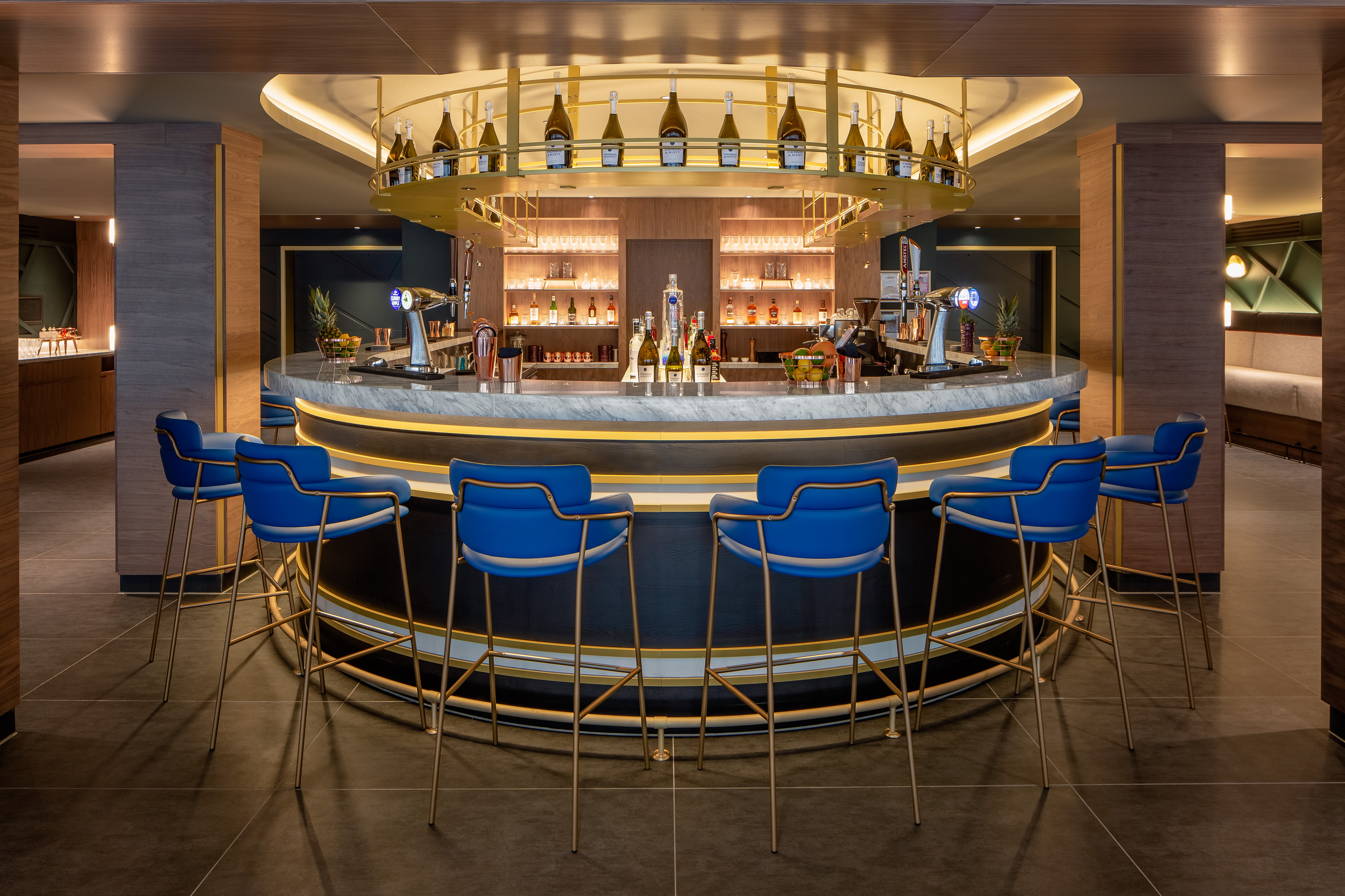 Imaginex 360° Screening room bar in YOTEL Edinburgh, ideal for networking events.