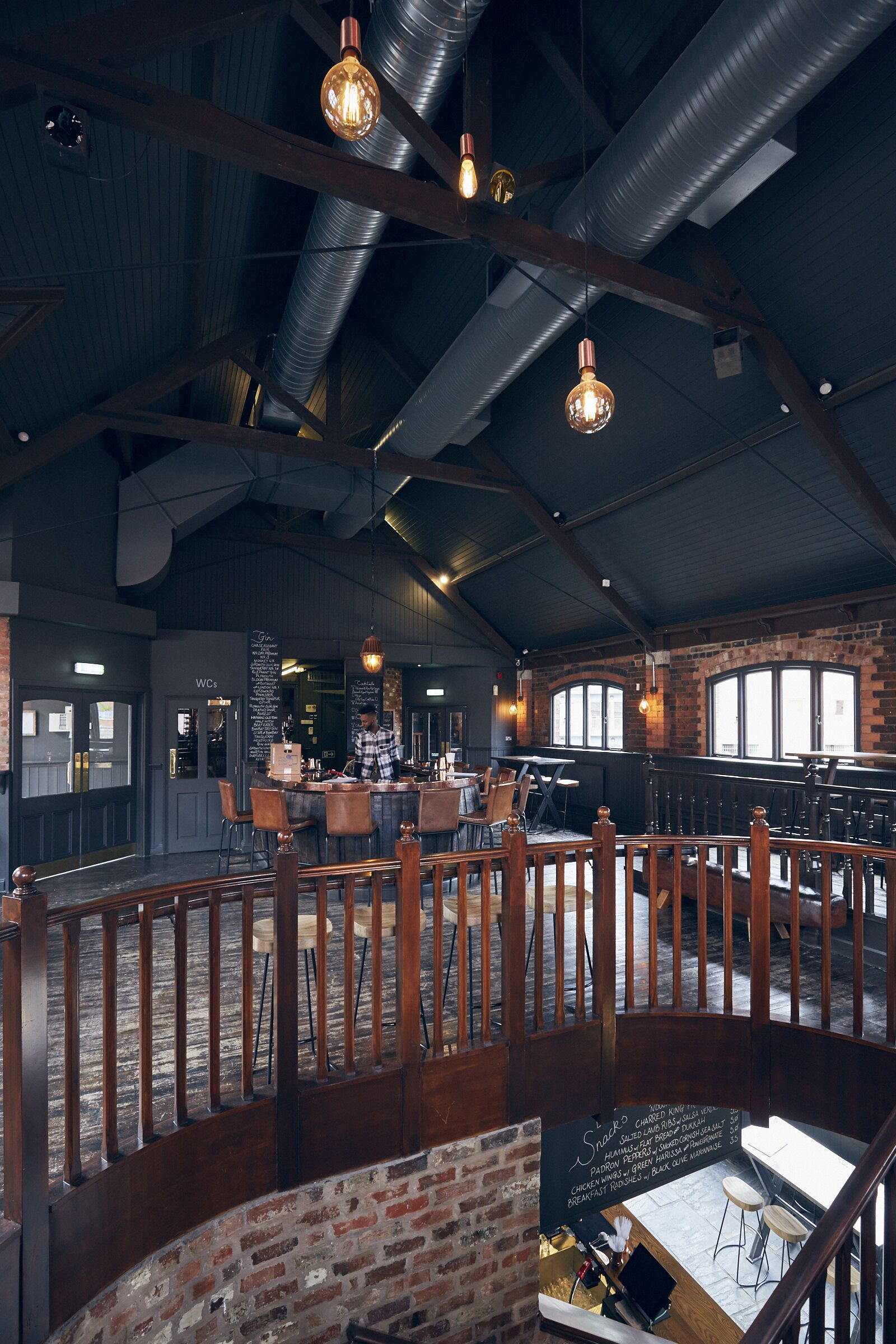 Stylish Gin Terrace in The Distillery Birmingham, ideal for intimate events and networking.