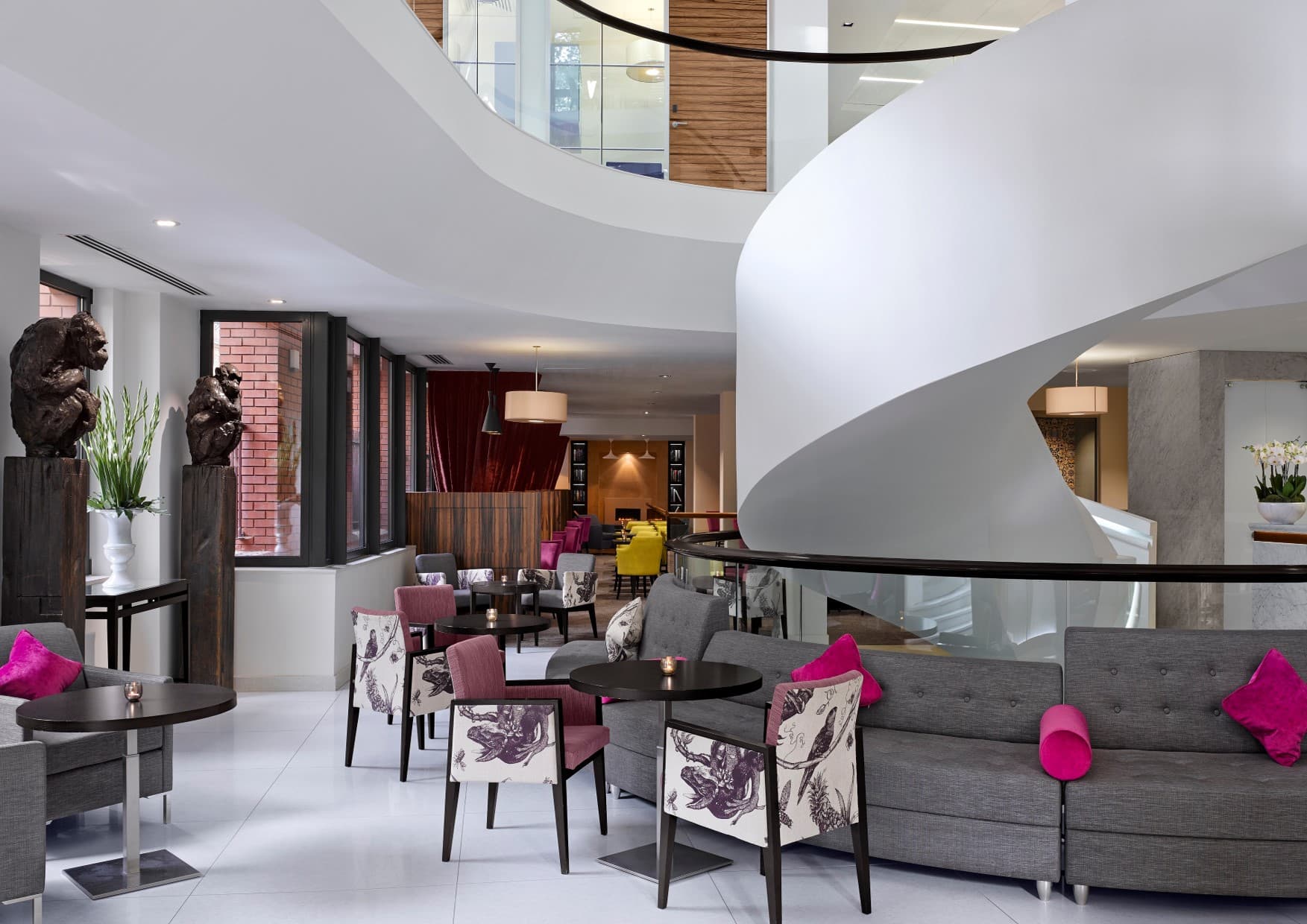 Staircase in Pavilion Kensington event space for networking and corporate breakout sessions.