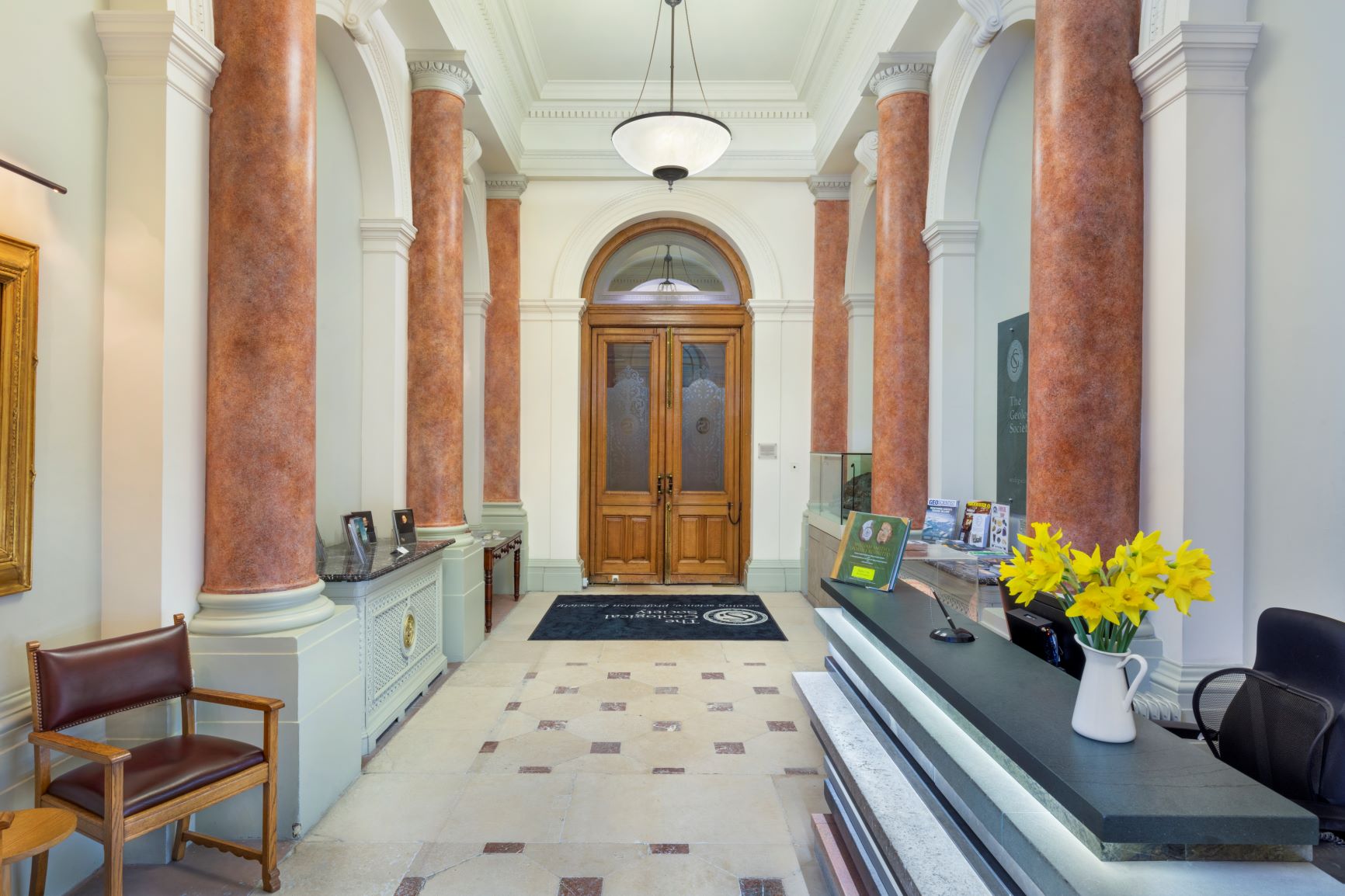 William Buckland Room, elegant reception area with tall columns for meetings and events.