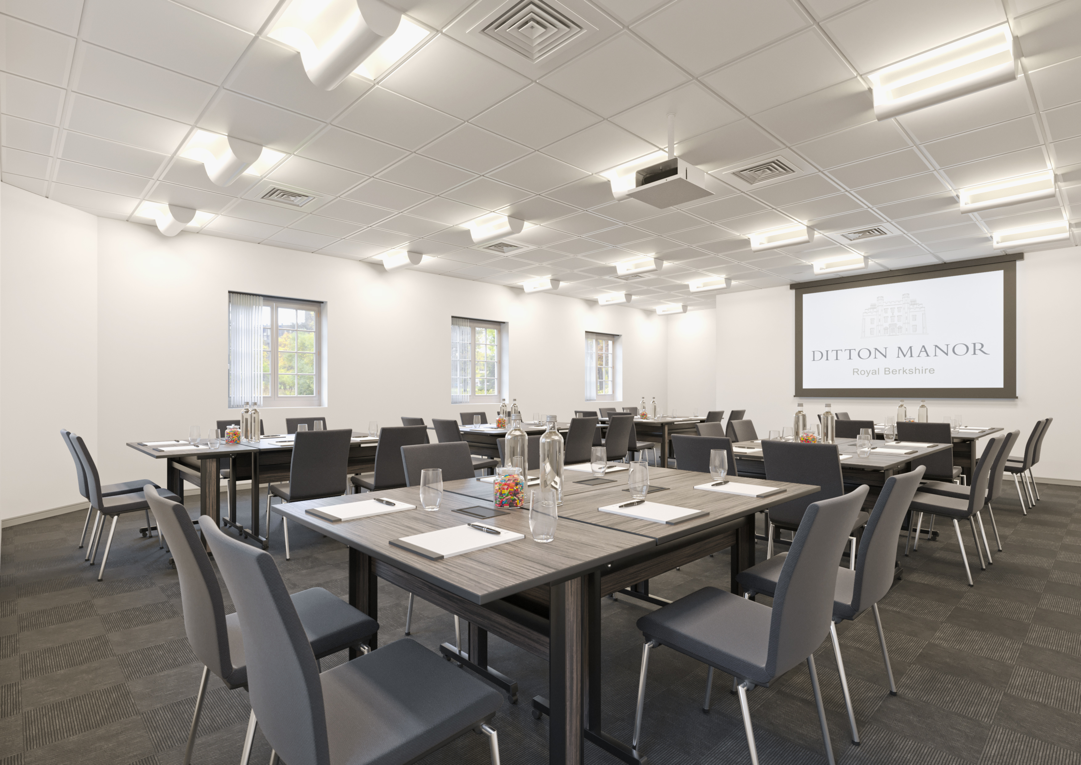Southgate Conference Center, modern meeting room for corporate events and workshops.